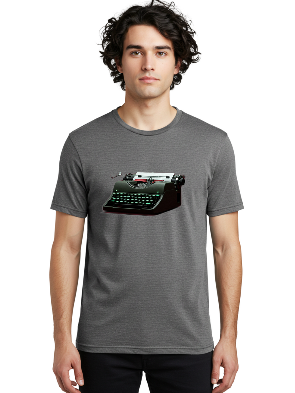 Typewriter Men'S Graphic Tee, 100% Cotton, Comfortable Casual Summer Wear, Machine Washable, Vintage Camera, Old Camera, Antique Camera, Black Camera, Classic Photography, Photography Equipment, Nostalgic Device, Film Camera, Camera Art Ban881