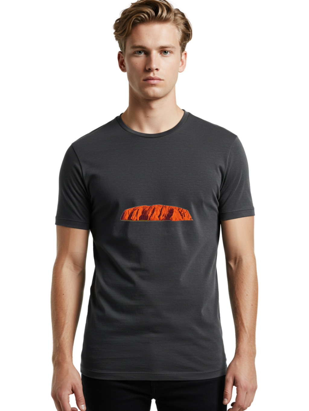 Uluru-Rock Men'S Graphic Tee, 100% Cotton, Comfortable Casual Summer Wear, Machine Washable, Vintage Camera, Old Camera, Antique Camera, Black Camera, Classic Photography, Photography Equipment, Nostalgic Device, Film Camera, Camera Art Ban885