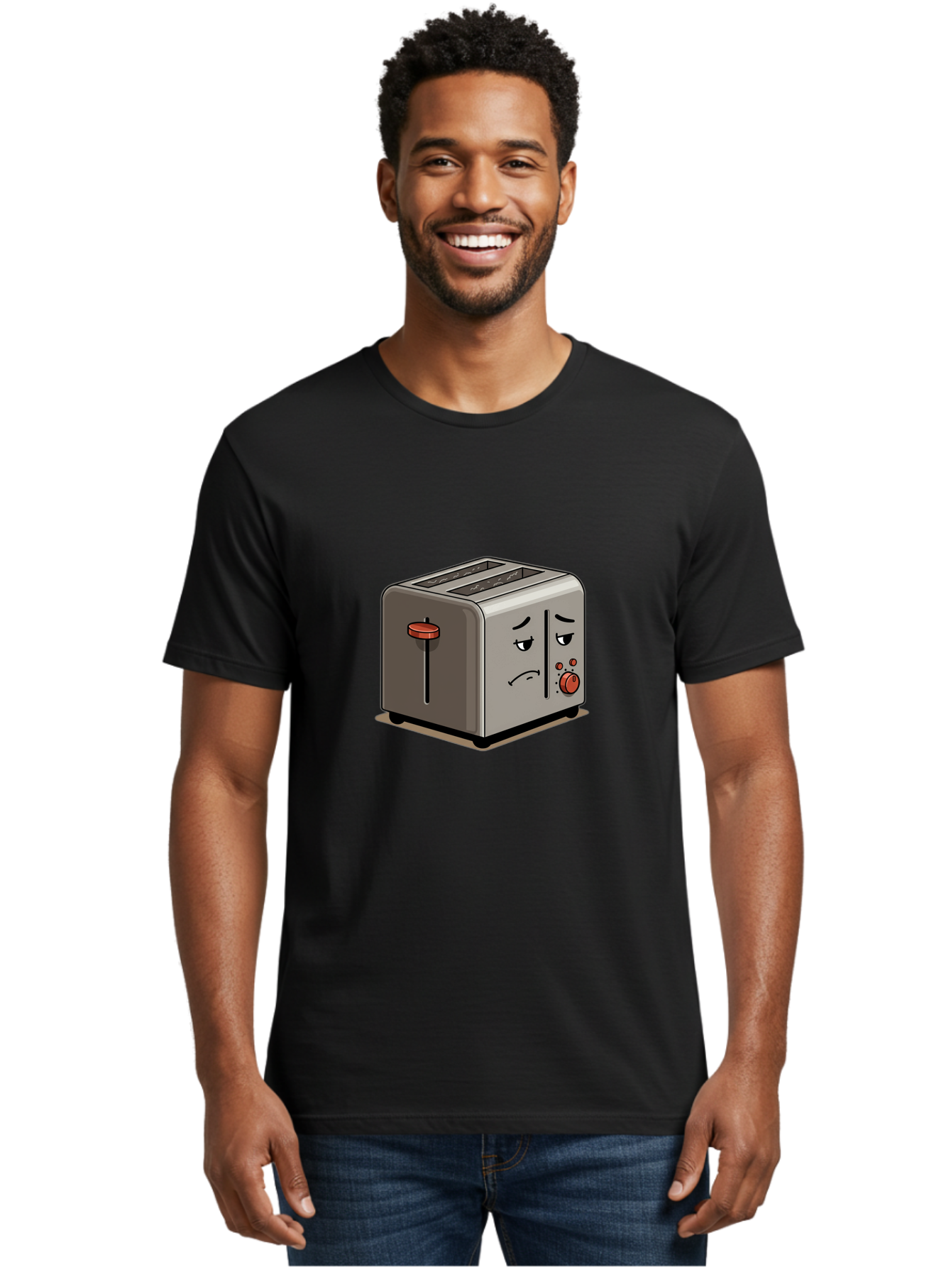 Unhappy-Toaster-1 Men'S Graphic Tee, 100% Cotton, Comfortable Casual Summer Wear, Machine Washable, Vintage Camera, Old Camera, Antique Camera, Black Camera, Classic Photography, Photography Equipment, Nostalgic Device, Film Camera, Camera Art Ban889