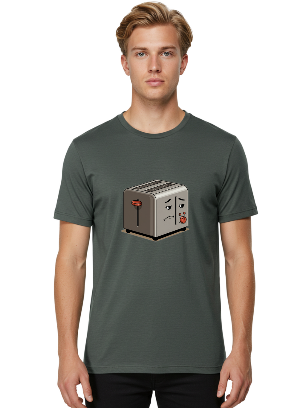 Unhappy-Toaster-1 Men'S Graphic Tee, 100% Cotton, Comfortable Casual Summer Wear, Machine Washable, Vintage Camera, Old Camera, Antique Camera, Black Camera, Classic Photography, Photography Equipment, Nostalgic Device, Film Camera, Camera Art Ban889