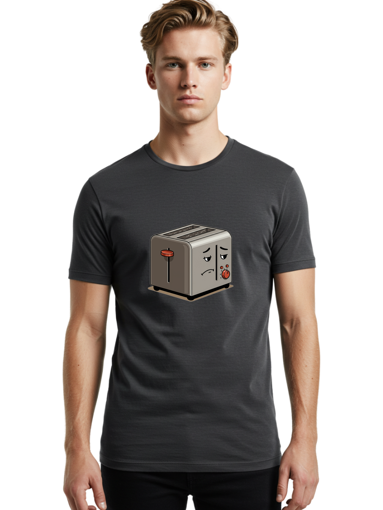 Unhappy-Toaster-1 Men'S Graphic Tee, 100% Cotton, Comfortable Casual Summer Wear, Machine Washable, Vintage Camera, Old Camera, Antique Camera, Black Camera, Classic Photography, Photography Equipment, Nostalgic Device, Film Camera, Camera Art Ban889
