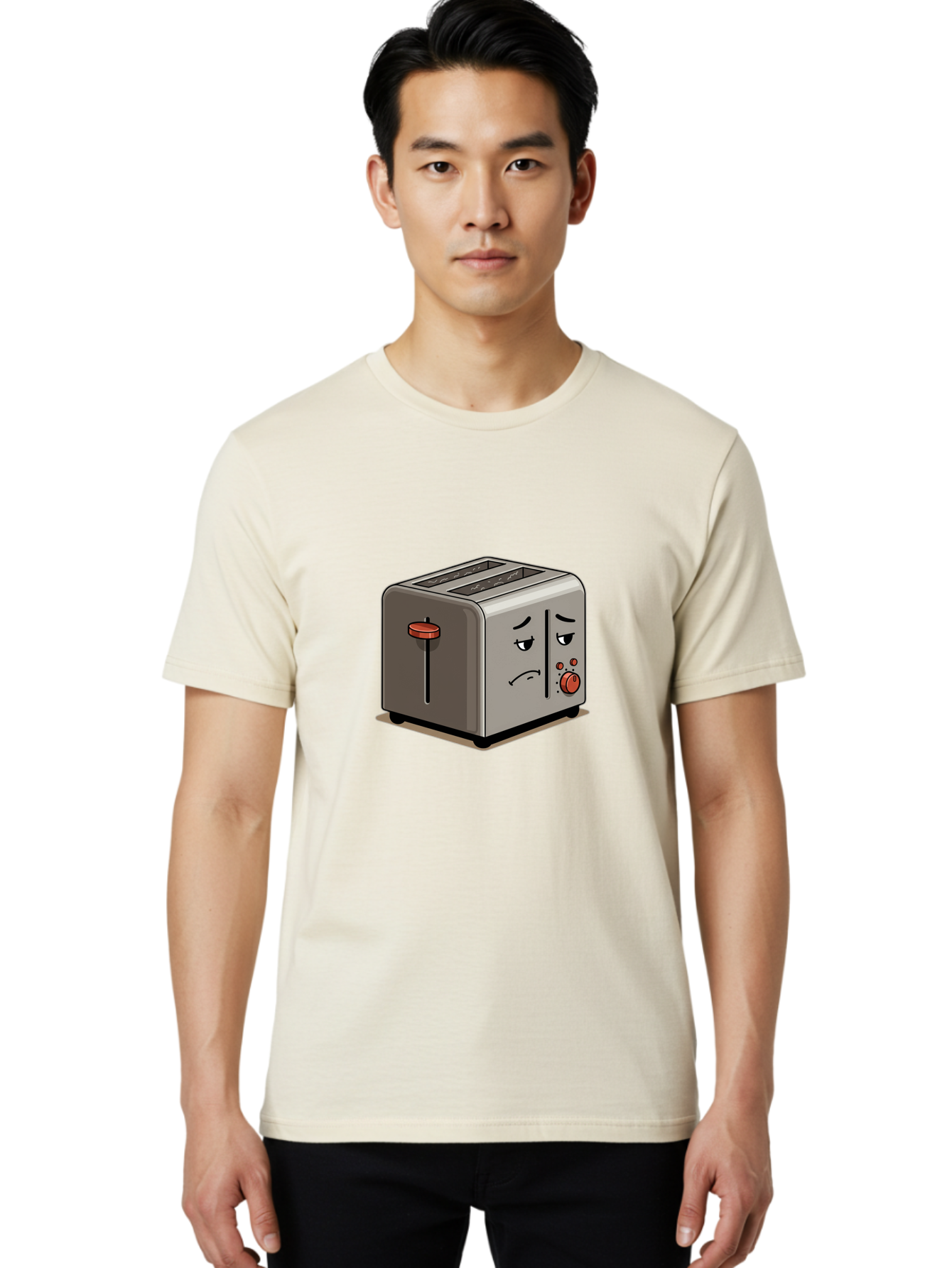 Unhappy-Toaster-1 Men'S Graphic Tee, 100% Cotton, Comfortable Casual Summer Wear, Machine Washable, Vintage Camera, Old Camera, Antique Camera, Black Camera, Classic Photography, Photography Equipment, Nostalgic Device, Film Camera, Camera Art Ban889