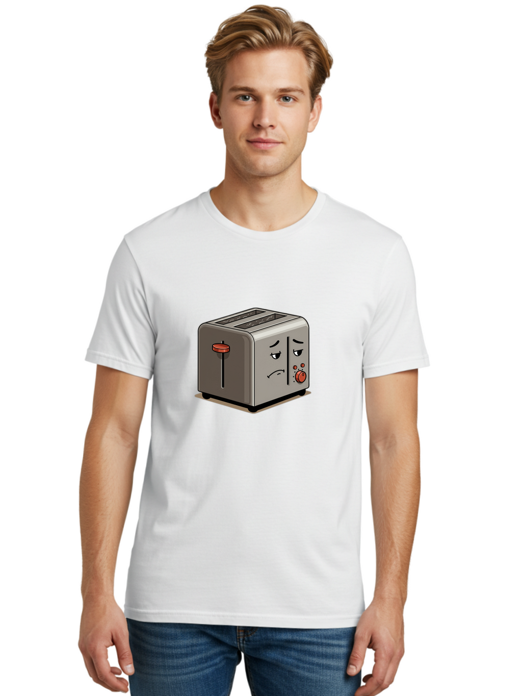 Unhappy-Toaster-1 Men'S Graphic Tee, 100% Cotton, Comfortable Casual Summer Wear, Machine Washable, Vintage Camera, Old Camera, Antique Camera, Black Camera, Classic Photography, Photography Equipment, Nostalgic Device, Film Camera, Camera Art Ban889