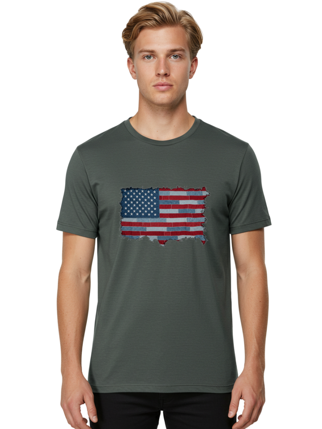 Usa-Flag Men'S Graphic Tee, 100% Cotton, Comfortable Casual Summer Wear, Machine Washable, Vintage Camera, Old Camera, Antique Camera, Black Camera, Classic Photography, Photography Equipment, Nostalgic Device, Film Camera, Camera Art Ban891