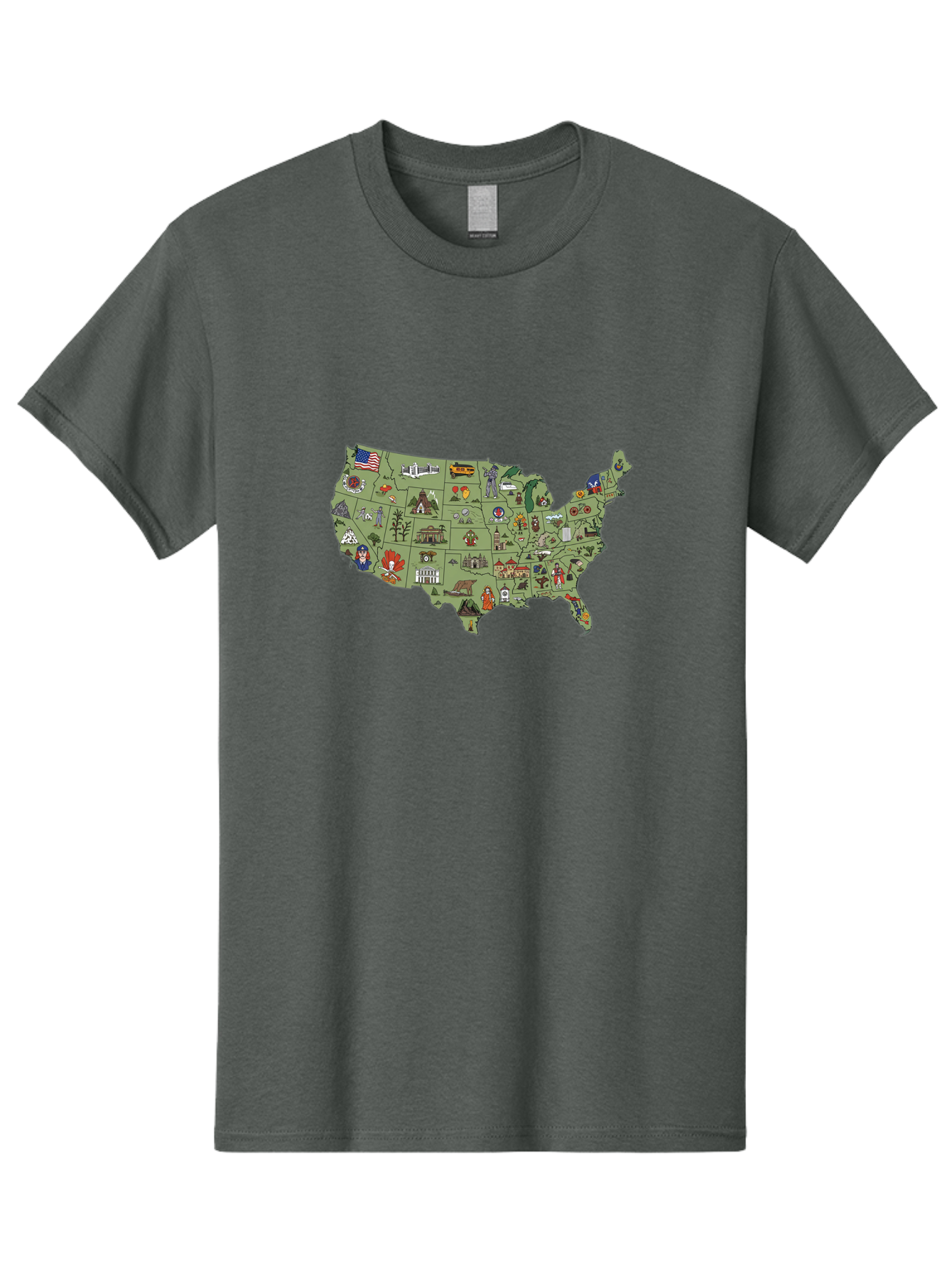 Usa-Map-Icons Men'S Graphic Tee, 100% Cotton, Comfortable Casual Summer Wear, Machine Washable, Vintage Camera, Old Camera, Antique Camera, Black Camera, Classic Photography, Photography Equipment, Nostalgic Device, Film Camera, Camera Art Ban892