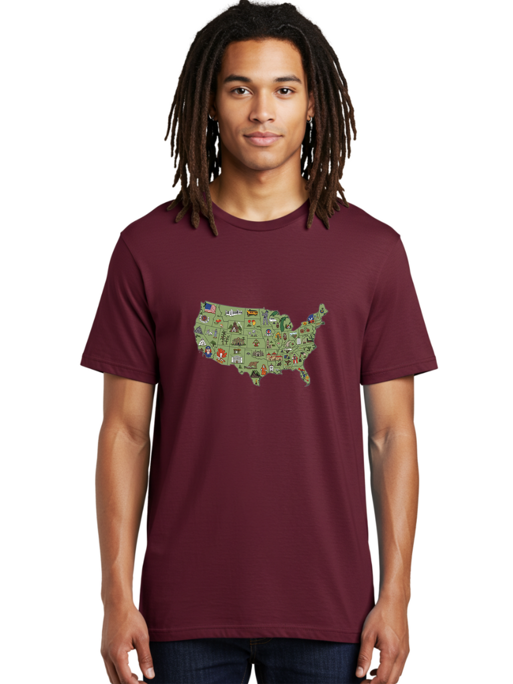 Usa-Map-Icons Men'S Graphic Tee, 100% Cotton, Comfortable Casual Summer Wear, Machine Washable, Vintage Camera, Old Camera, Antique Camera, Black Camera, Classic Photography, Photography Equipment, Nostalgic Device, Film Camera, Camera Art Ban892