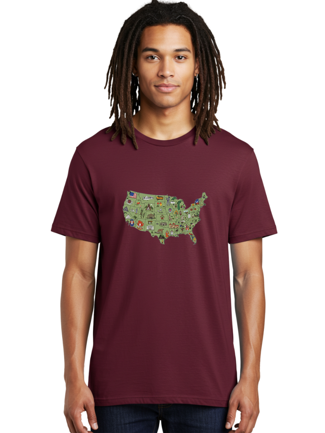 Usa-Map-Icons Men'S Graphic Tee, 100% Cotton, Comfortable Casual Summer Wear, Machine Washable, Vintage Camera, Old Camera, Antique Camera, Black Camera, Classic Photography, Photography Equipment, Nostalgic Device, Film Camera, Camera Art Ban892