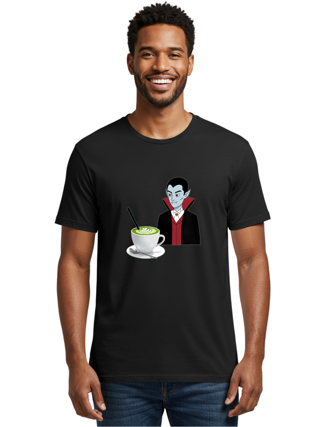 Vampire-Drinking-Coffee Men'S Graphic Tee, 100% Cotton, Comfortable Casual Summer Wear, Machine Washable, Vintage Camera, Old Camera, Antique Camera, Black Camera, Classic Photography, Photography Equipment, Nostalgic Device, Film Camera, Ban894