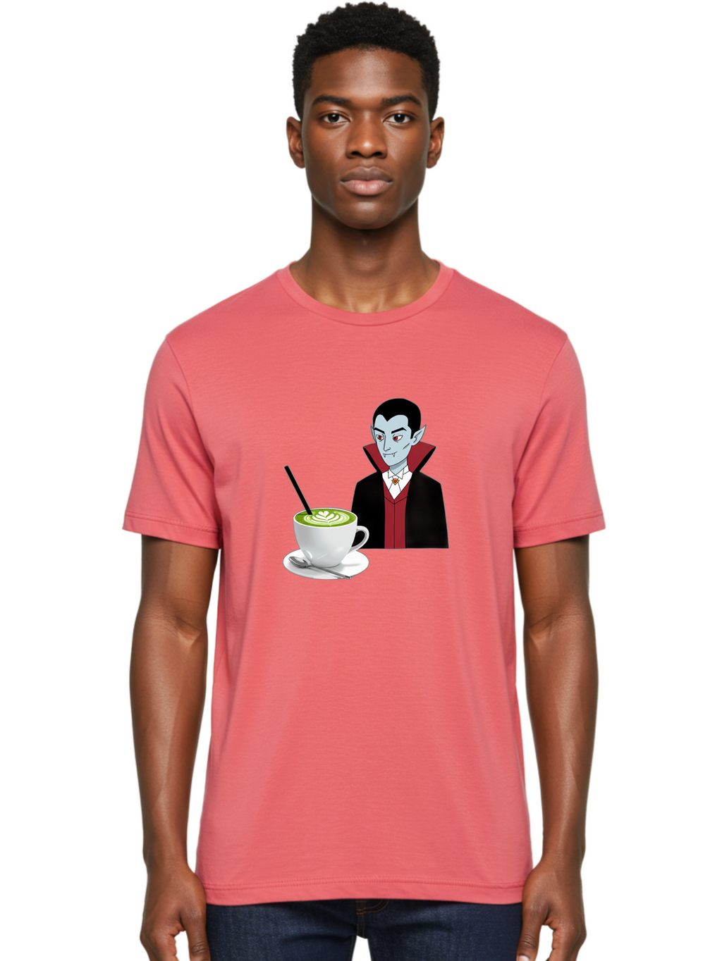 Vampire-Drinking-Coffee Men'S Graphic Tee, 100% Cotton, Comfortable Casual Summer Wear, Machine Washable, Vintage Camera, Old Camera, Antique Camera, Black Camera, Classic Photography, Photography Equipment, Nostalgic Device, Film Camera, Ban894