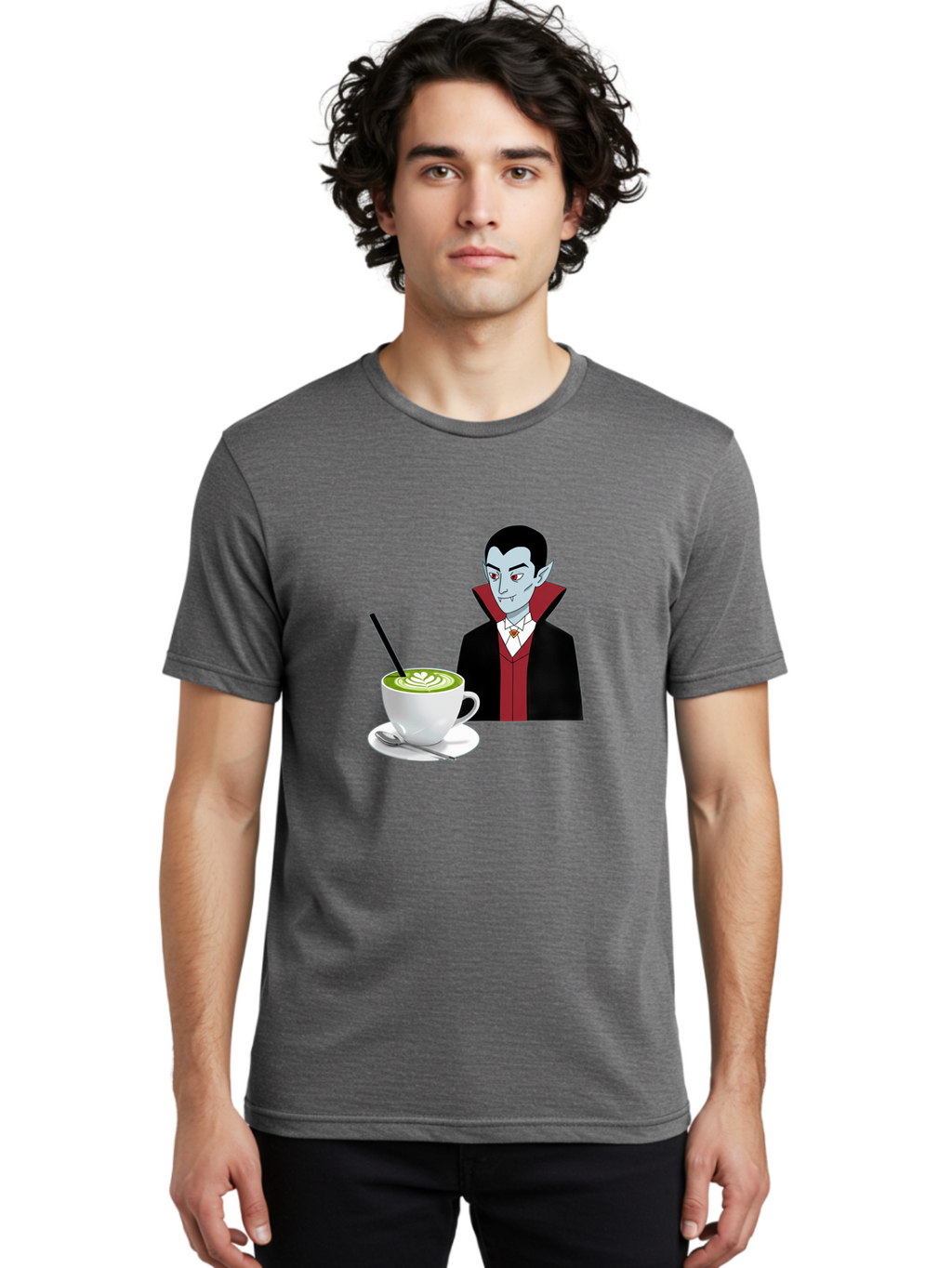 Vampire-Drinking-Coffee Men'S Graphic Tee, 100% Cotton, Comfortable Casual Summer Wear, Machine Washable, Vintage Camera, Old Camera, Antique Camera, Black Camera, Classic Photography, Photography Equipment, Nostalgic Device, Film Camera, Ban894
