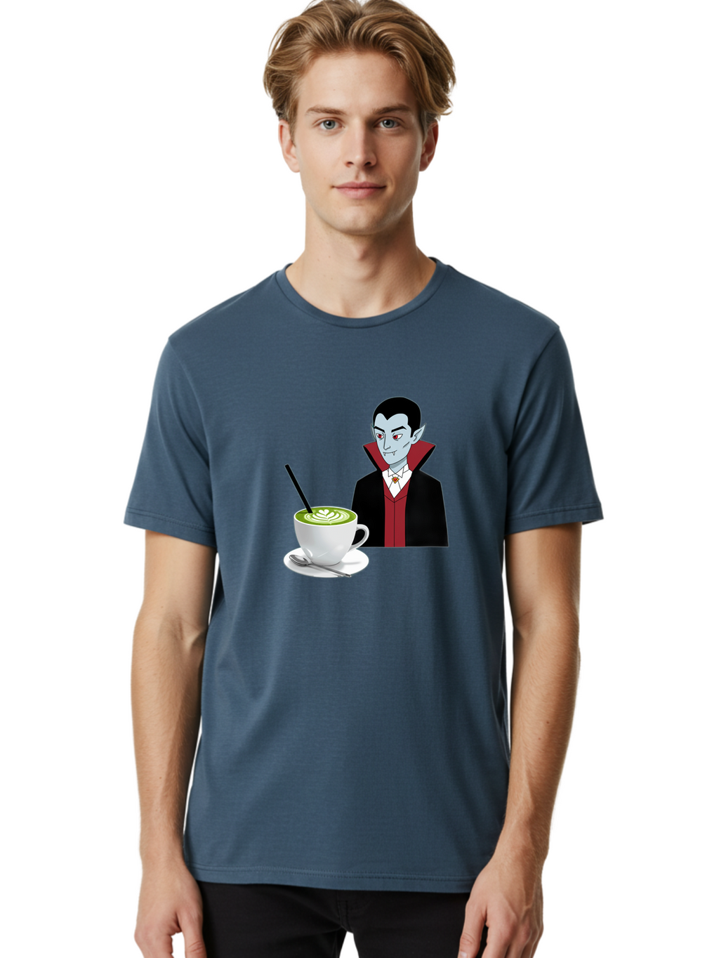 Vampire-Drinking-Coffee Men'S Graphic Tee, 100% Cotton, Comfortable Casual Summer Wear, Machine Washable, Vintage Camera, Old Camera, Antique Camera, Black Camera, Classic Photography, Photography Equipment, Nostalgic Device, Film Camera, Ban894