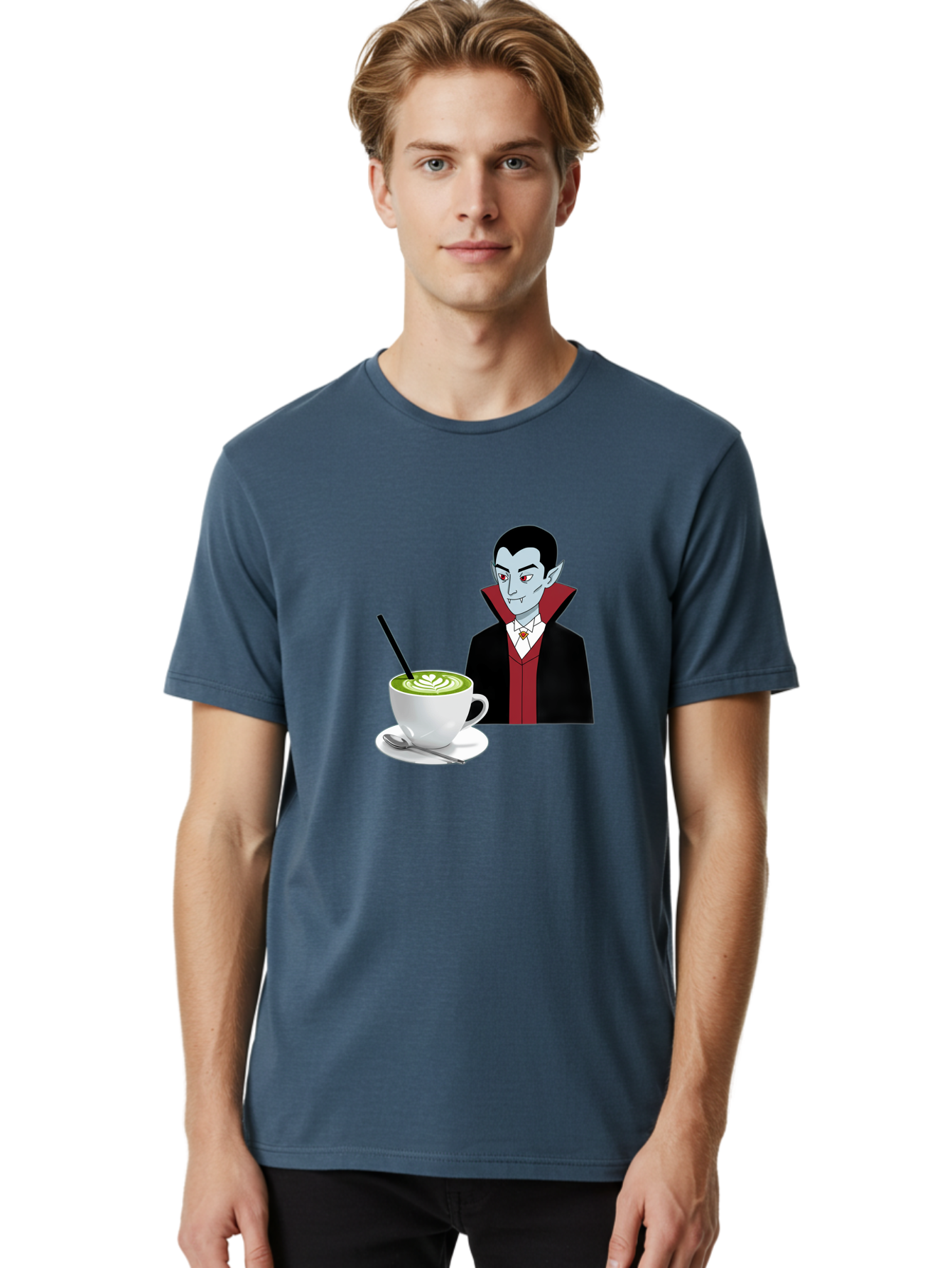 Vampire-Drinking-Coffee Men'S Graphic Tee, 100% Cotton, Comfortable Casual Summer Wear, Machine Washable, Vintage Camera, Old Camera, Antique Camera, Black Camera, Classic Photography, Photography Equipment, Nostalgic Device, Film Camera, Ban894