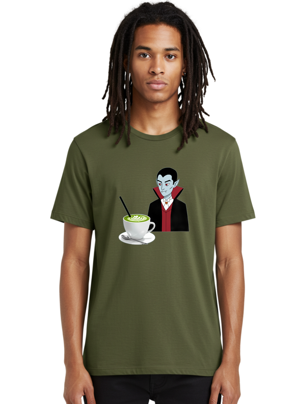 Vampire-Drinking-Coffee Men'S Graphic Tee, 100% Cotton, Comfortable Casual Summer Wear, Machine Washable, Vintage Camera, Old Camera, Antique Camera, Black Camera, Classic Photography, Photography Equipment, Nostalgic Device, Film Camera, Ban894