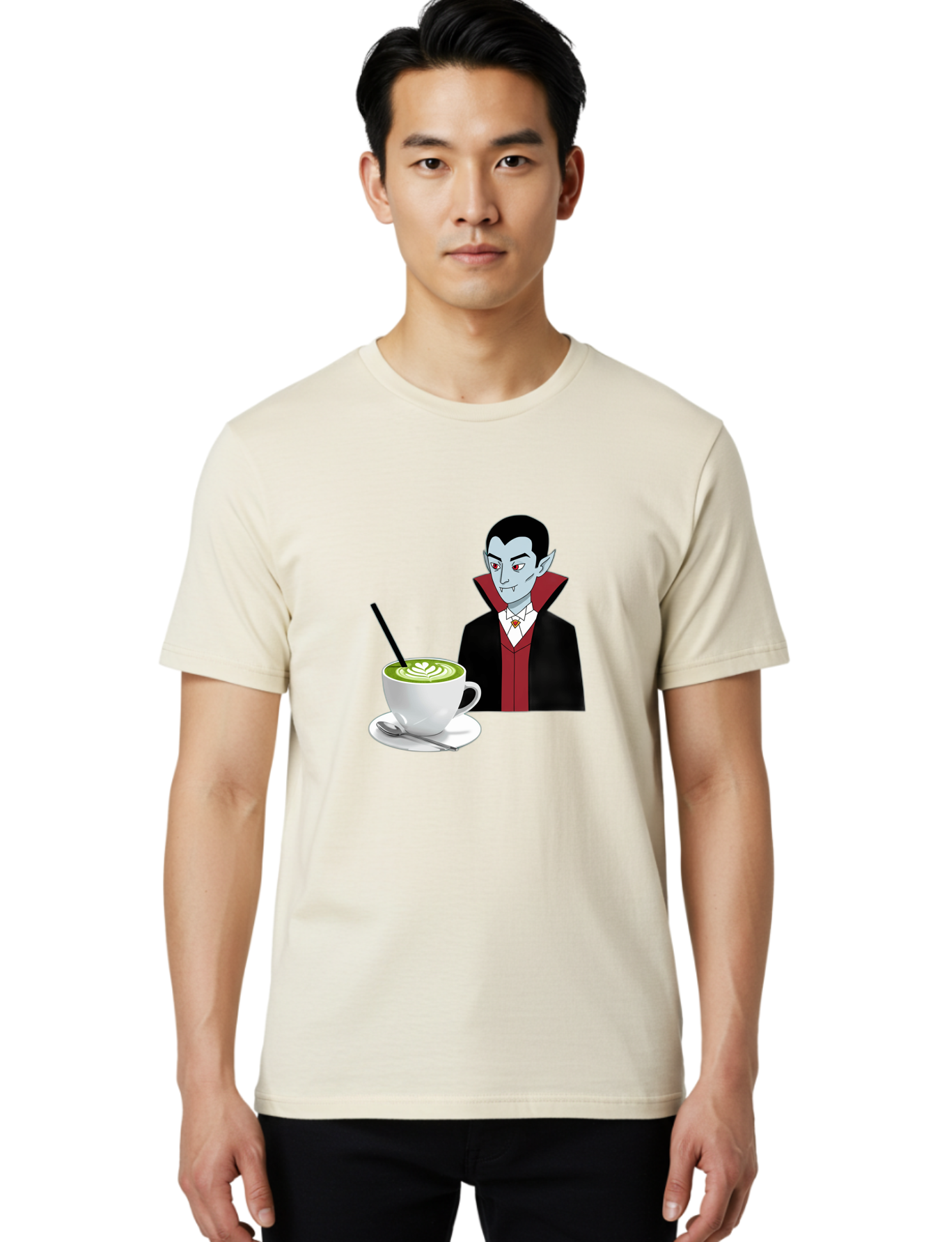 Vampire-Drinking-Coffee Men'S Graphic Tee, 100% Cotton, Comfortable Casual Summer Wear, Machine Washable, Vintage Camera, Old Camera, Antique Camera, Black Camera, Classic Photography, Photography Equipment, Nostalgic Device, Film Camera, Ban894