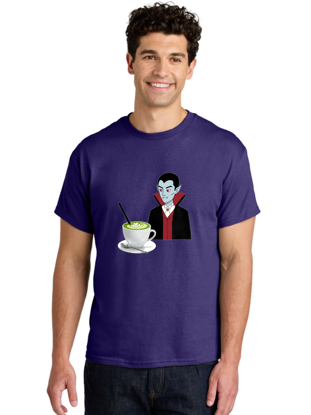 Vampire-Drinking-Coffee Men'S Graphic Tee, 100% Cotton, Comfortable Casual Summer Wear, Machine Washable, Vintage Camera, Old Camera, Antique Camera, Black Camera, Classic Photography, Photography Equipment, Nostalgic Device, Film Camera, Ban894