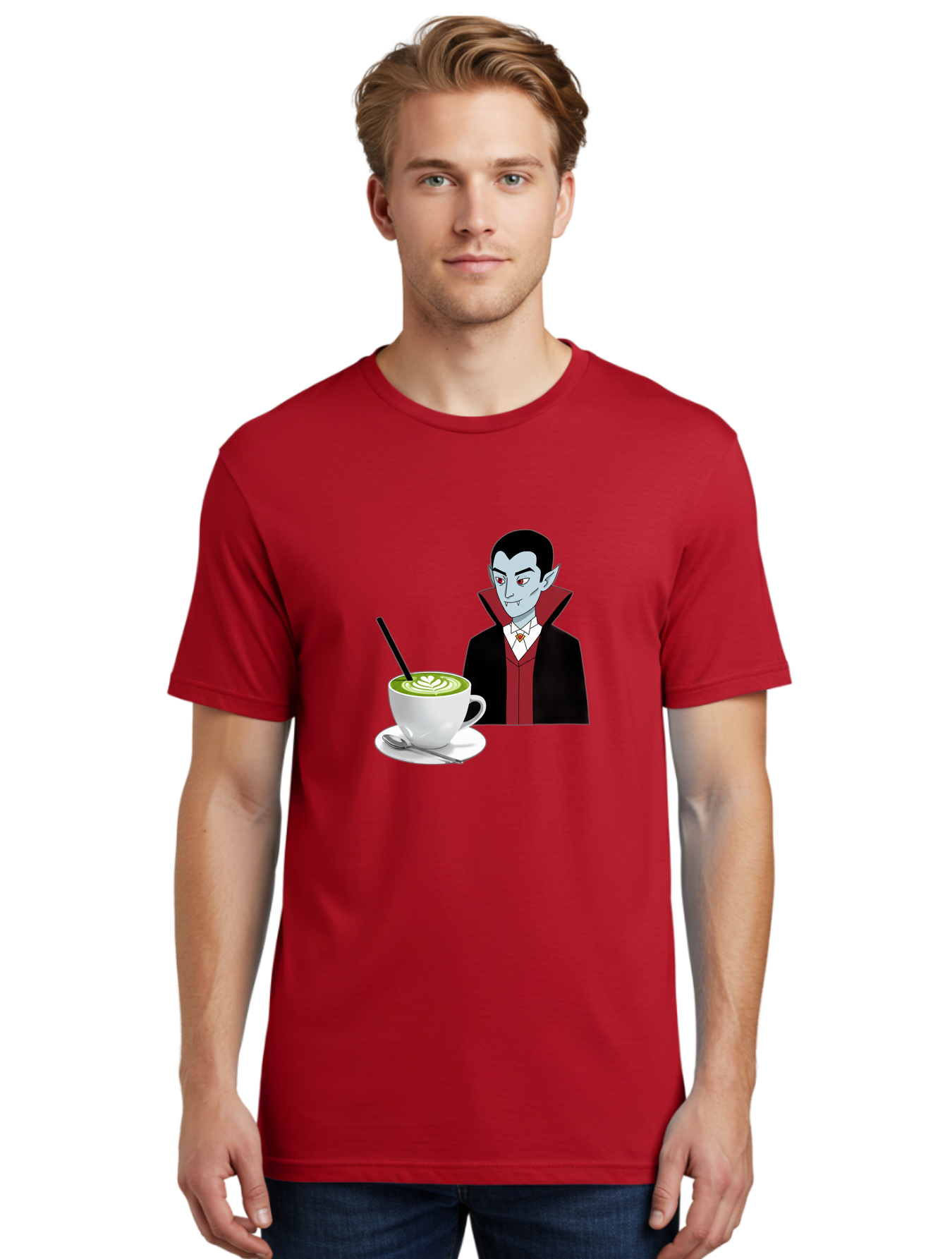 Vampire-Drinking-Coffee Men'S Graphic Tee, 100% Cotton, Comfortable Casual Summer Wear, Machine Washable, Vintage Camera, Old Camera, Antique Camera, Black Camera, Classic Photography, Photography Equipment, Nostalgic Device, Film Camera, Ban894