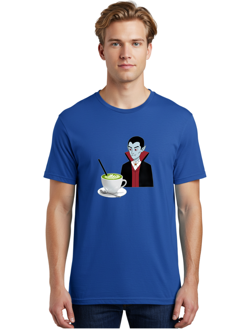 Vampire-Drinking-Coffee Men'S Graphic Tee, 100% Cotton, Comfortable Casual Summer Wear, Machine Washable, Vintage Camera, Old Camera, Antique Camera, Black Camera, Classic Photography, Photography Equipment, Nostalgic Device, Film Camera, Ban894