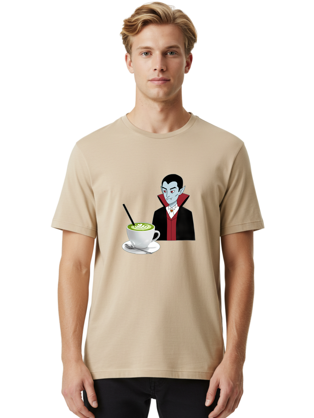 Vampire-Drinking-Coffee Men'S Graphic Tee, 100% Cotton, Comfortable Casual Summer Wear, Machine Washable, Vintage Camera, Old Camera, Antique Camera, Black Camera, Classic Photography, Photography Equipment, Nostalgic Device, Film Camera, Ban894