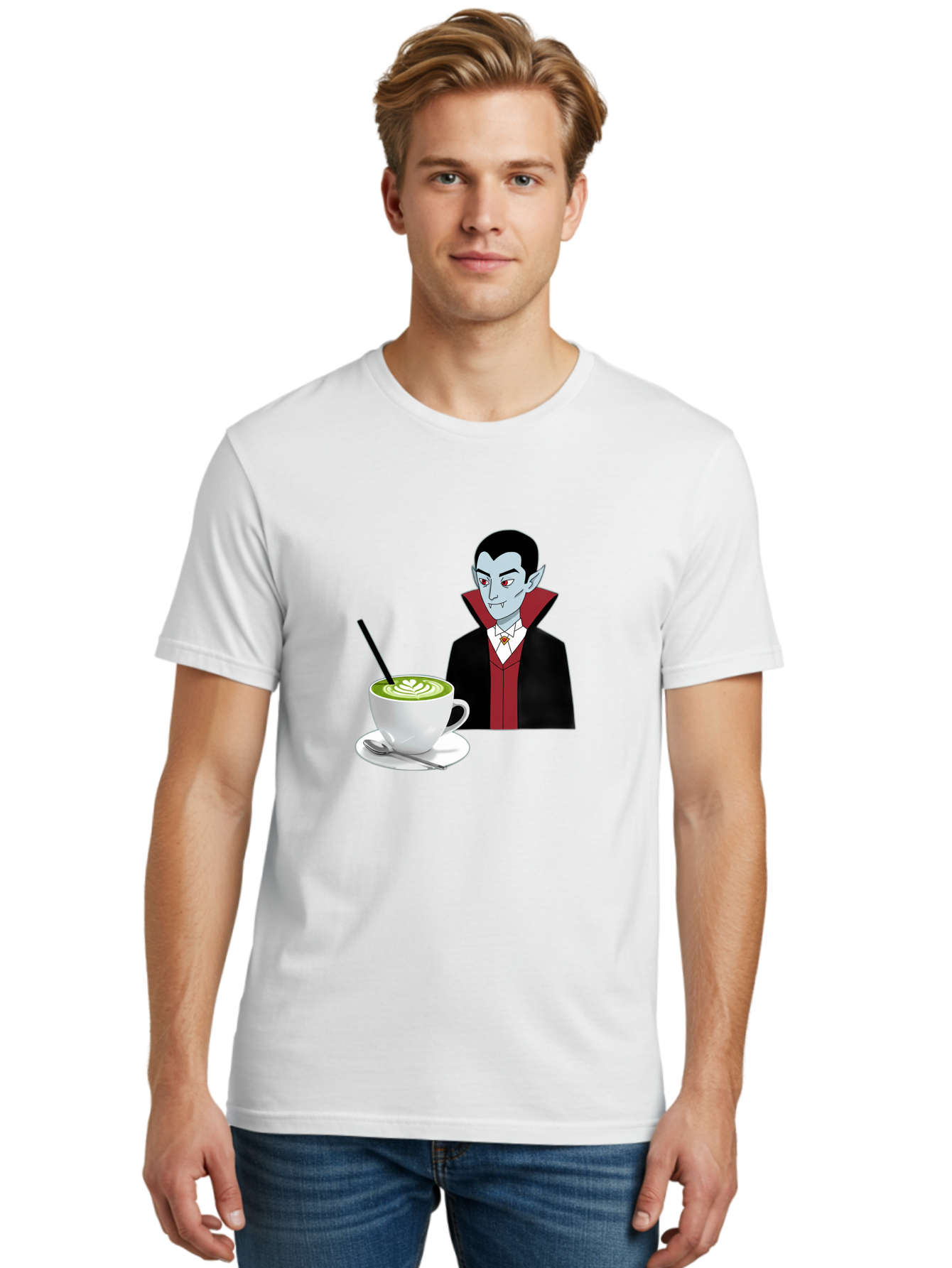 Vampire-Drinking-Coffee Men'S Graphic Tee, 100% Cotton, Comfortable Casual Summer Wear, Machine Washable, Vintage Camera, Old Camera, Antique Camera, Black Camera, Classic Photography, Photography Equipment, Nostalgic Device, Film Camera, Ban894