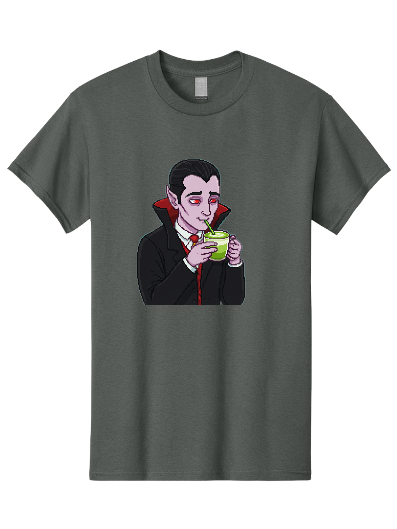 Vampire-Drinking-Matcha-2 Men'S Graphic Tee, 100% Cotton, Comfortable Casual Summer Wear, Machine Washable, Vintage Camera, Old Camera, Antique Camera, Black Camera, Classic Photography, Photography Equipment, Nostalgic Device, Film Camera, Ban896