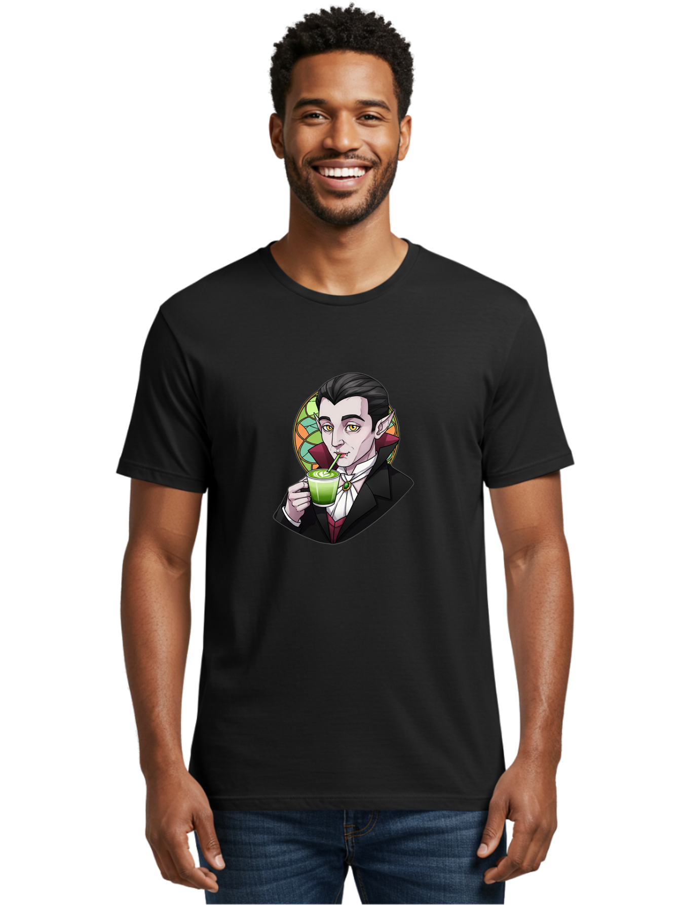 Vampire-Drinking-Matcha-3 Men'S Graphic Tee, 100% Cotton, Comfortable Casual Summer Wear, Machine Washable, Vintage Camera, Old Camera, Antique Camera, Black Camera, Classic Photography, Photography Equipment, Nostalgic Device, Film Camera, Ban897