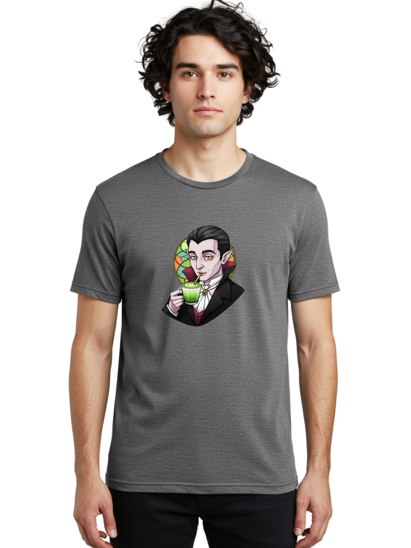 Vampire-Drinking-Matcha-3 Men'S Graphic Tee, 100% Cotton, Comfortable Casual Summer Wear, Machine Washable, Vintage Camera, Old Camera, Antique Camera, Black Camera, Classic Photography, Photography Equipment, Nostalgic Device, Film Camera, Ban897