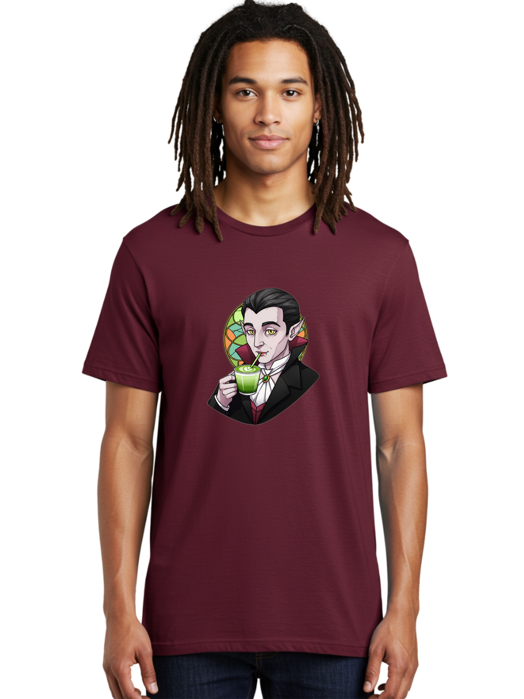Vampire-Drinking-Matcha-3 Men'S Graphic Tee, 100% Cotton, Comfortable Casual Summer Wear, Machine Washable, Vintage Camera, Old Camera, Antique Camera, Black Camera, Classic Photography, Photography Equipment, Nostalgic Device, Film Camera, Ban897
