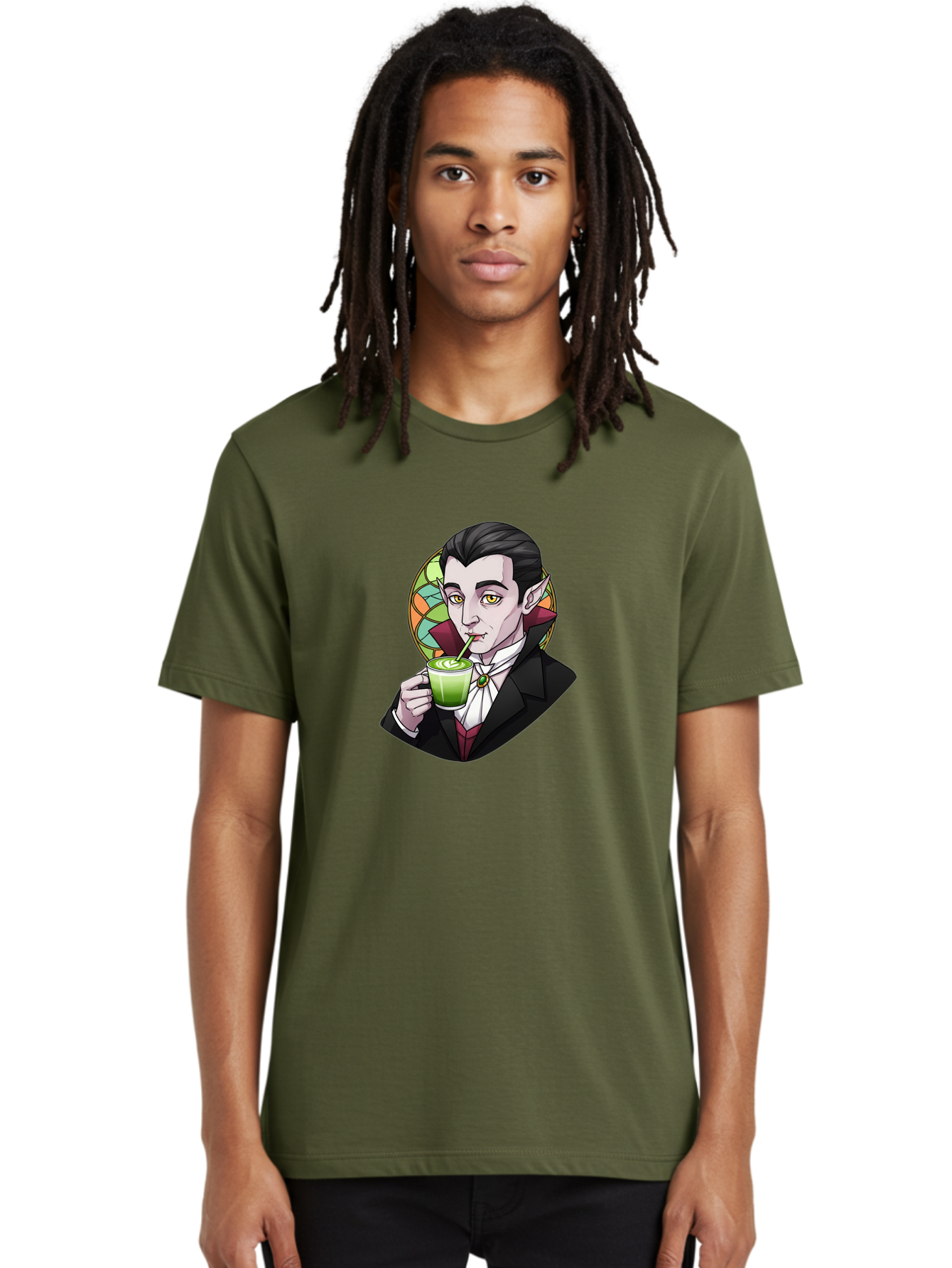 Vampire-Drinking-Matcha-3 Men'S Graphic Tee, 100% Cotton, Comfortable Casual Summer Wear, Machine Washable, Vintage Camera, Old Camera, Antique Camera, Black Camera, Classic Photography, Photography Equipment, Nostalgic Device, Film Camera, Ban897