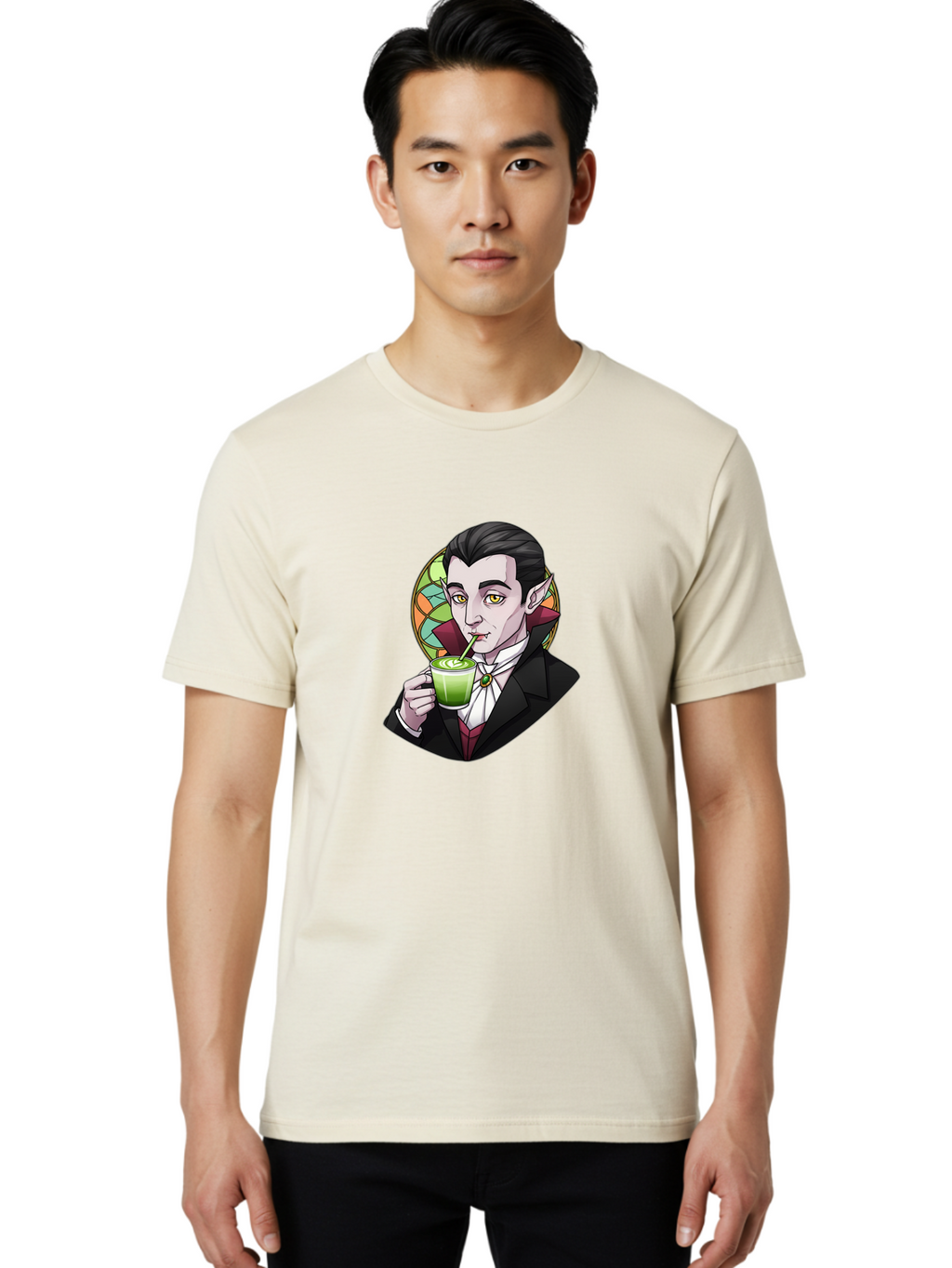 Vampire-Drinking-Matcha-3 Men'S Graphic Tee, 100% Cotton, Comfortable Casual Summer Wear, Machine Washable, Vintage Camera, Old Camera, Antique Camera, Black Camera, Classic Photography, Photography Equipment, Nostalgic Device, Film Camera, Ban897