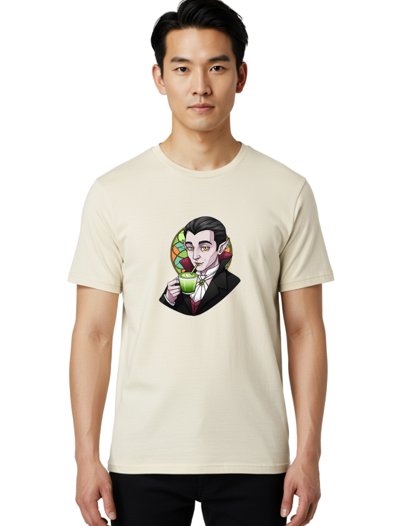 Vampire-Drinking-Matcha-3 Men'S Graphic Tee, 100% Cotton, Comfortable Casual Summer Wear, Machine Washable, Vintage Camera, Old Camera, Antique Camera, Black Camera, Classic Photography, Photography Equipment, Nostalgic Device, Film Camera, Ban897