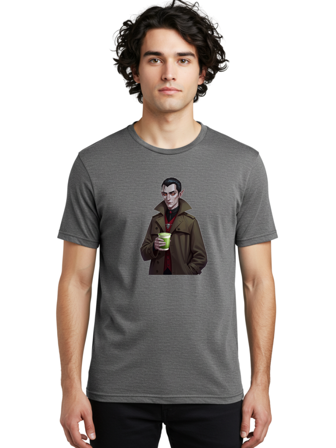 Vampire-Drinking-Matcha-4 Men'S Graphic Tee, 100% Cotton, Comfortable Casual Summer Wear, Machine Washable, Vintage Camera, Old Camera, Antique Camera, Black Camera, Classic Photography, Photography Equipment, Nostalgic Device, Film Camera, Ban898
