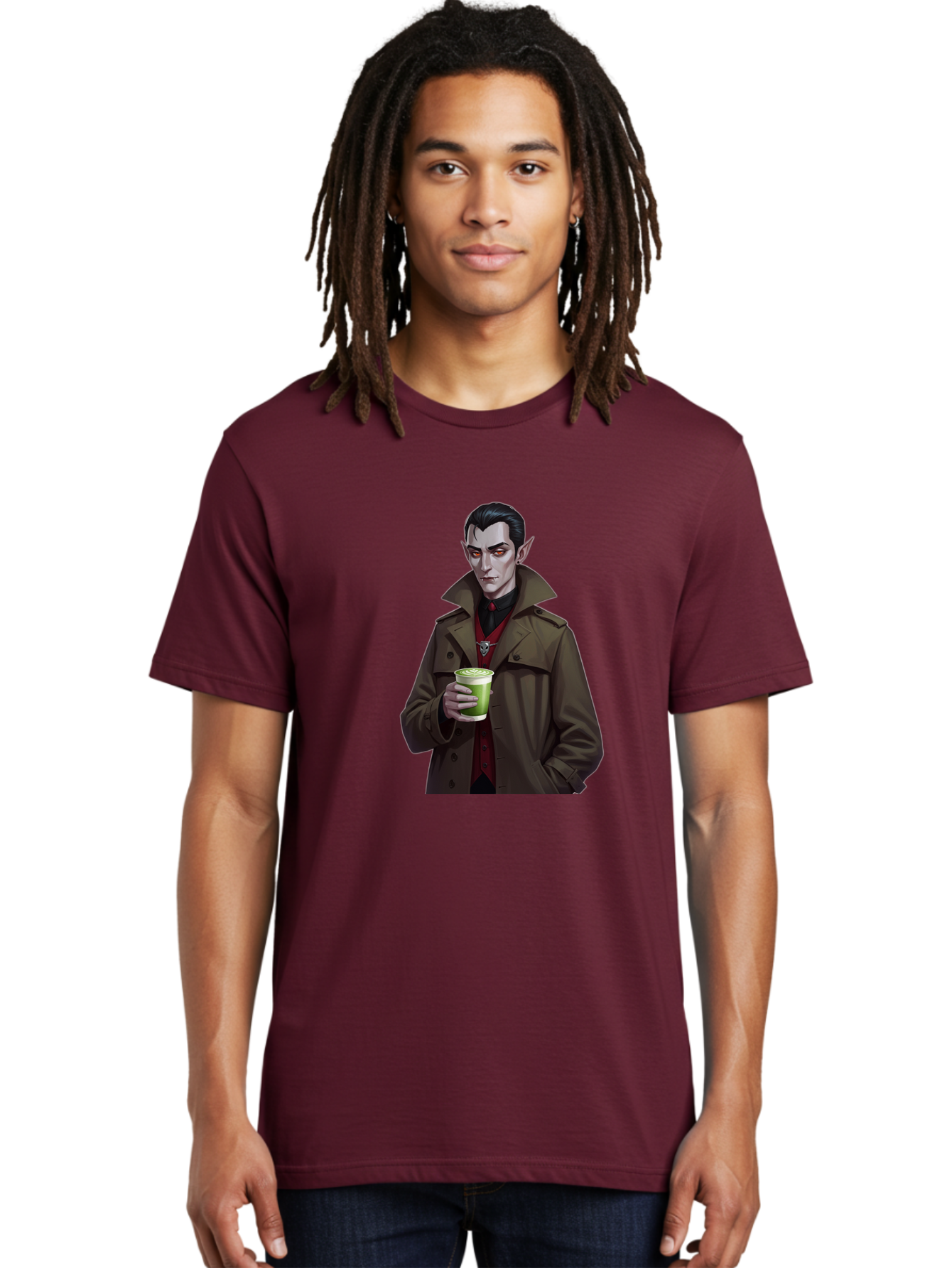 Vampire-Drinking-Matcha-4 Men'S Graphic Tee, 100% Cotton, Comfortable Casual Summer Wear, Machine Washable, Vintage Camera, Old Camera, Antique Camera, Black Camera, Classic Photography, Photography Equipment, Nostalgic Device, Film Camera, Ban898