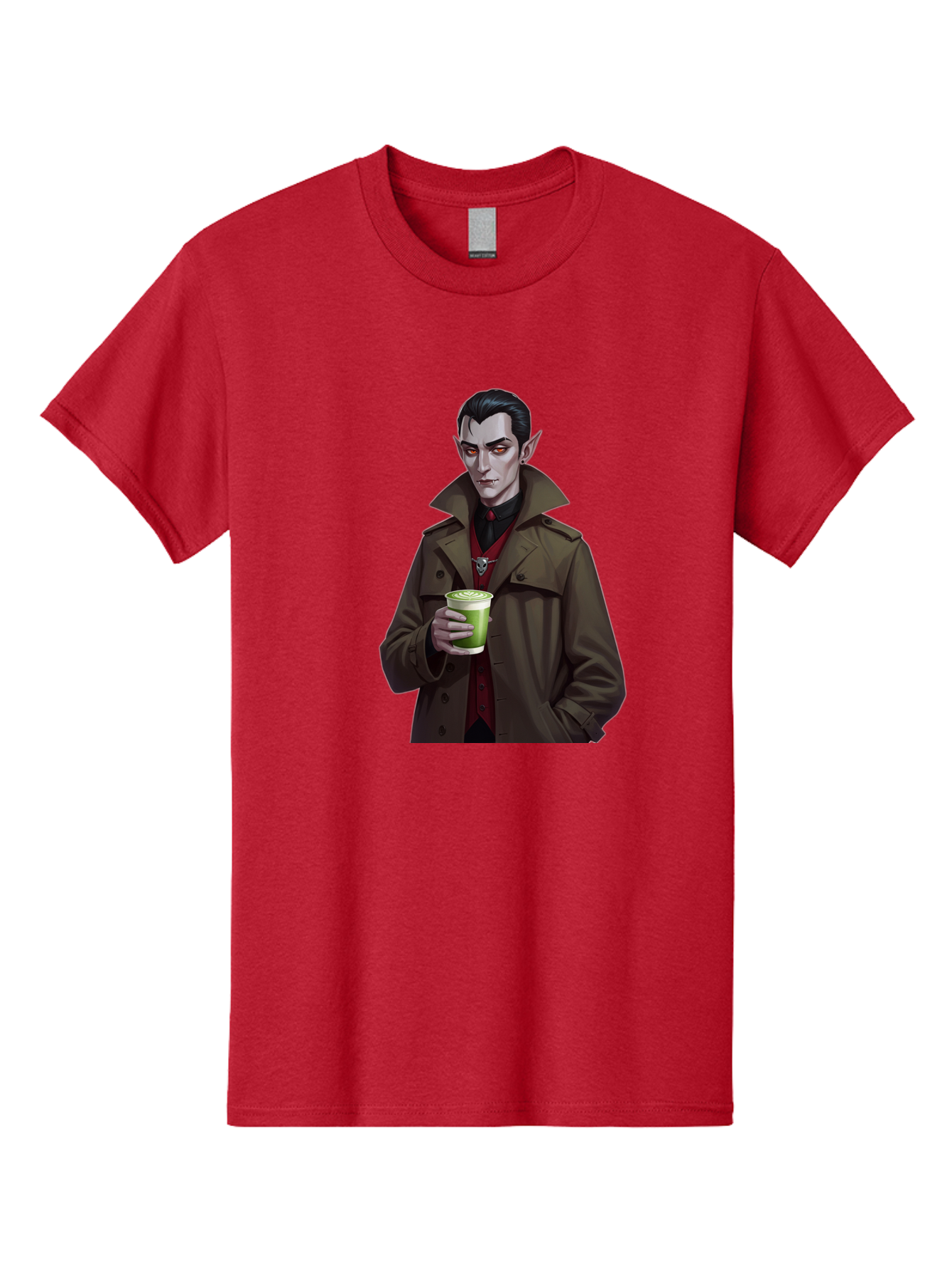 Vampire-Drinking-Matcha-4 Men'S Graphic Tee, 100% Cotton, Comfortable Casual Summer Wear, Machine Washable, Vintage Camera, Old Camera, Antique Camera, Black Camera, Classic Photography, Photography Equipment, Nostalgic Device, Film Camera, Ban898