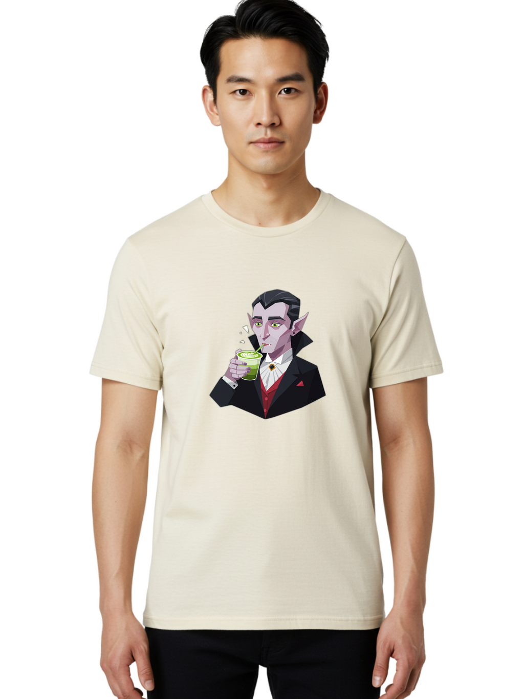 Vampire-Drinking-Matcha-5 Men'S Graphic Tee, 100% Cotton, Comfortable Casual Summer Wear, Machine Washable, Vintage Camera, Old Camera, Antique Camera, Black Camera, Classic Photography, Photography Equipment, Nostalgic Device, Film Camera, Ban899