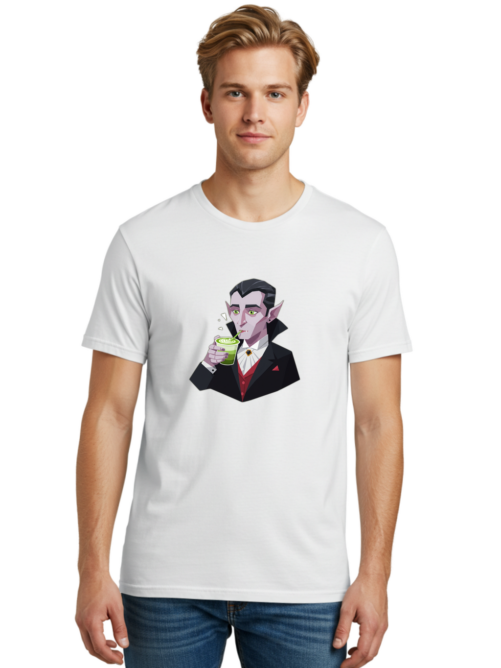 Vampire-Drinking-Matcha-5 Men'S Graphic Tee, 100% Cotton, Comfortable Casual Summer Wear, Machine Washable, Vintage Camera, Old Camera, Antique Camera, Black Camera, Classic Photography, Photography Equipment, Nostalgic Device, Film Camera, Ban899