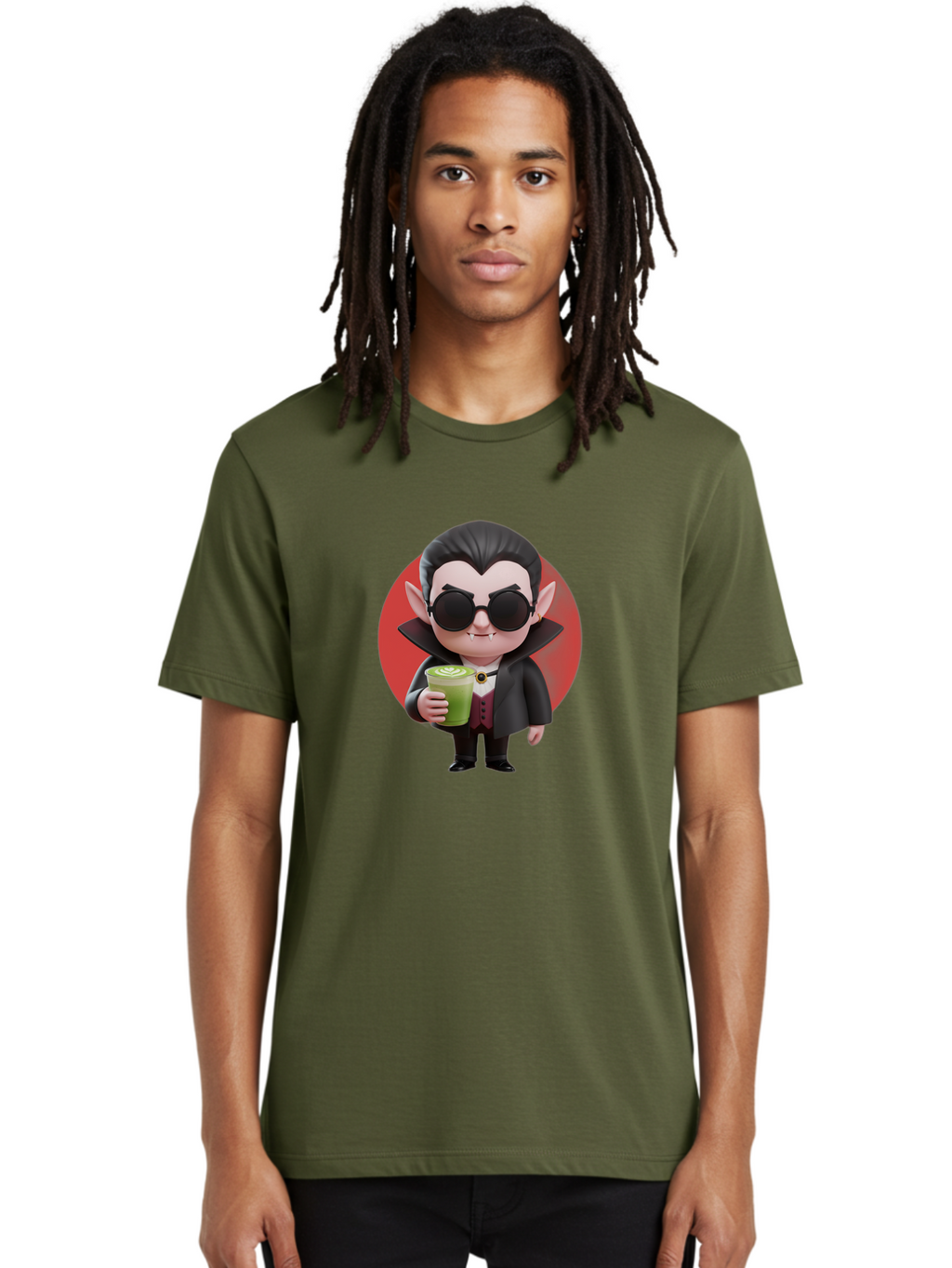 Vampire-Drinking-Matcha Men'S Graphic Tee, 100% Cotton, Comfortable Casual Summer Wear, Machine Washable, Vintage Camera, Old Camera, Antique Camera, Black Camera, Classic Photography, Photography Equipment, Nostalgic Device, Film Camera, Ban900