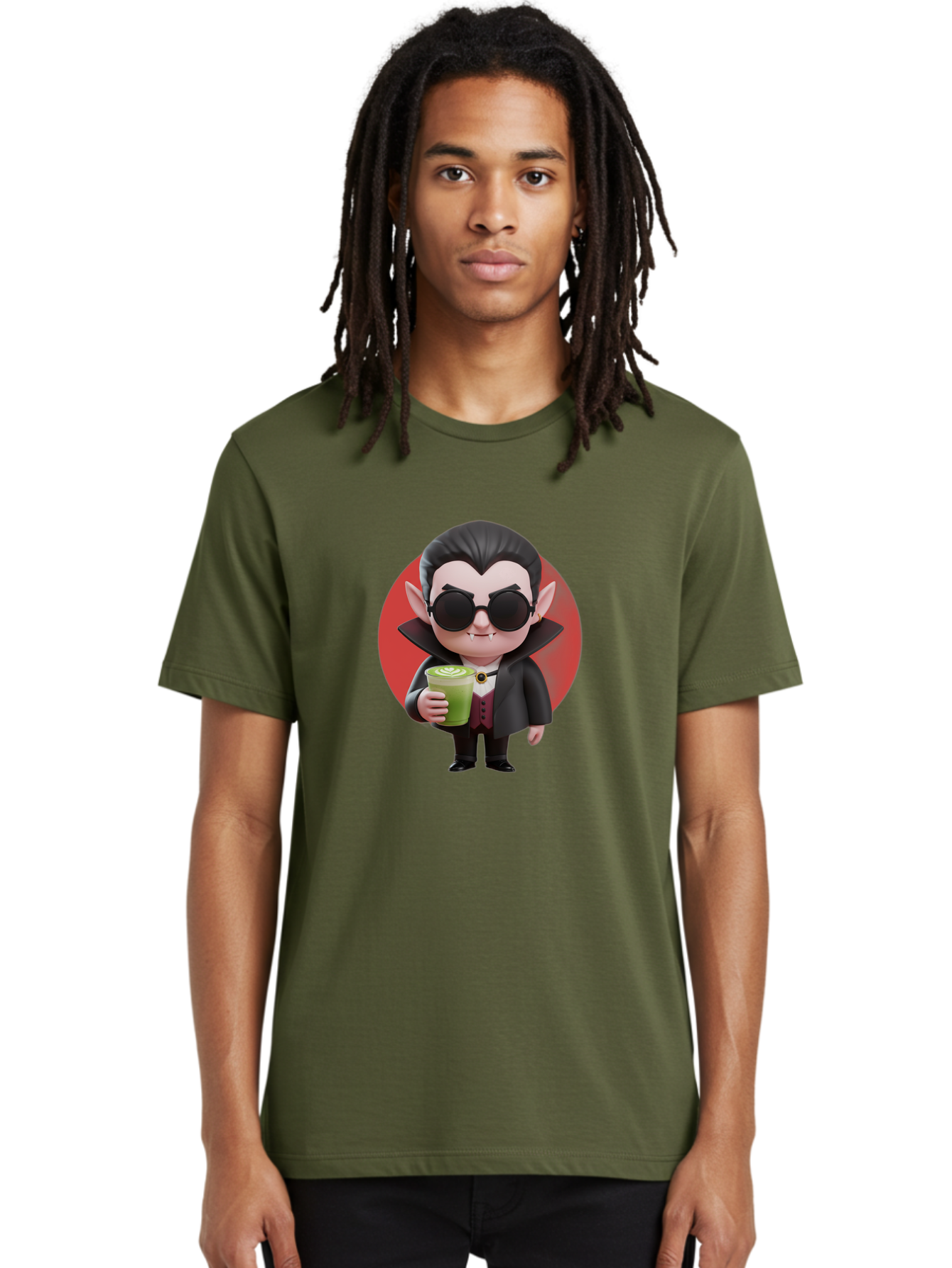 Vampire-Drinking-Matcha Men'S Graphic Tee, 100% Cotton, Comfortable Casual Summer Wear, Machine Washable, Vintage Camera, Old Camera, Antique Camera, Black Camera, Classic Photography, Photography Equipment, Nostalgic Device, Film Camera, Ban900