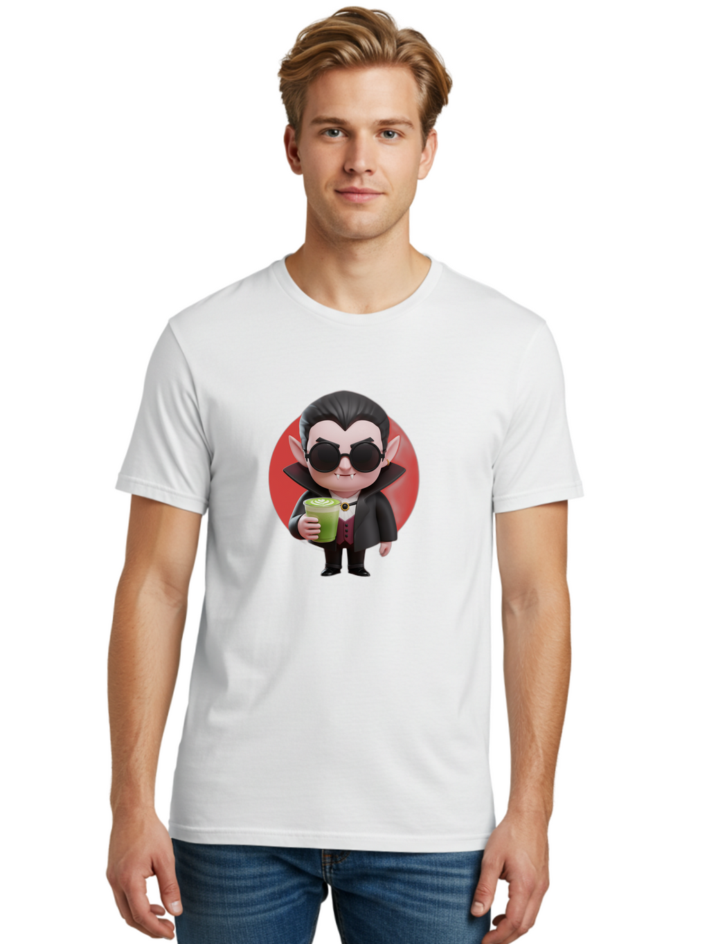 Vampire-Drinking-Matcha Men'S Graphic Tee, 100% Cotton, Comfortable Casual Summer Wear, Machine Washable, Vintage Camera, Old Camera, Antique Camera, Black Camera, Classic Photography, Photography Equipment, Nostalgic Device, Film Camera, Ban900