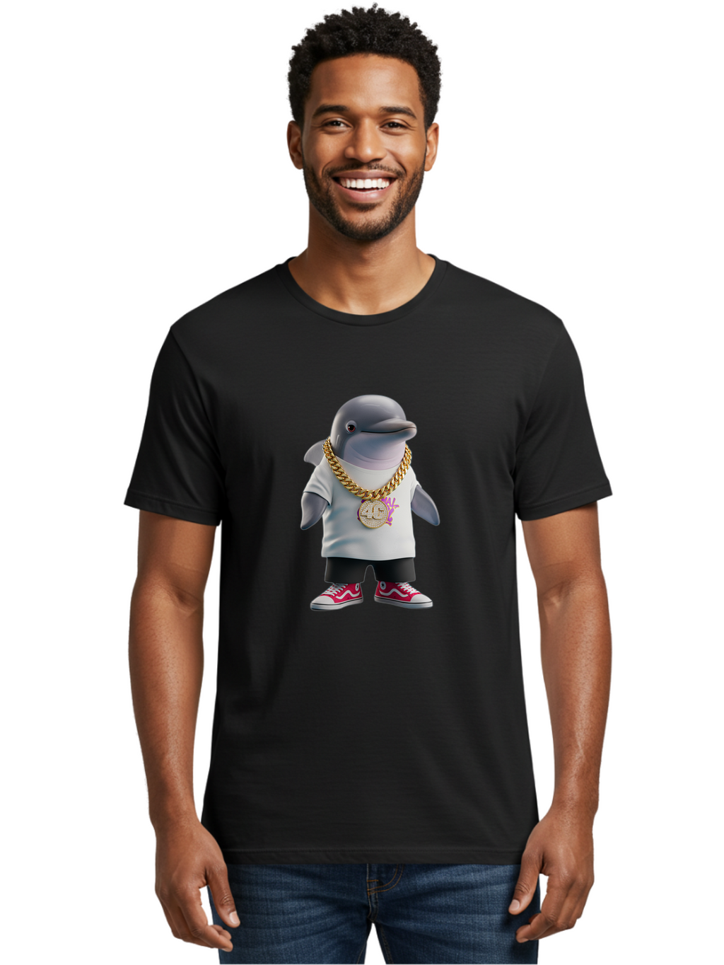Vans-Dolphin Men'S Graphic Tee, 100% Cotton, Comfortable Casual Summer Wear, Machine Washable, Vintage Camera, Old Camera, Antique Camera, Black Camera, Classic Photography, Photography Equipment, Nostalgic Device, Film Camera, Camera Art Ban906