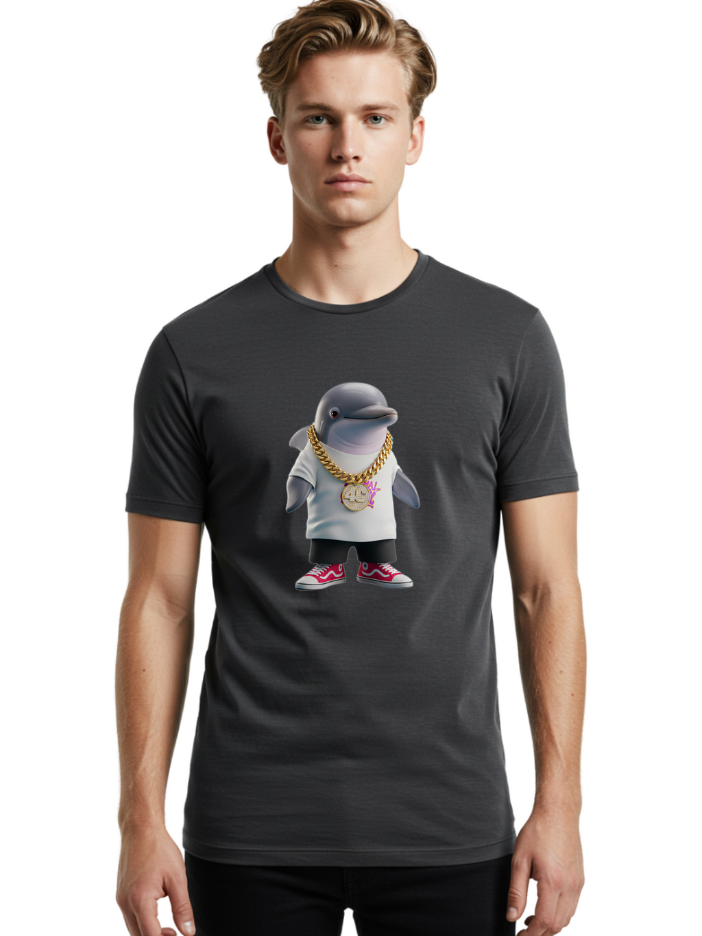 Vans-Dolphin Men'S Graphic Tee, 100% Cotton, Comfortable Casual Summer Wear, Machine Washable, Vintage Camera, Old Camera, Antique Camera, Black Camera, Classic Photography, Photography Equipment, Nostalgic Device, Film Camera, Camera Art Ban906
