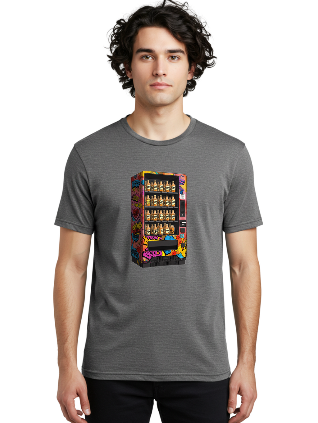 Vending-Machine-Graffiti Men'S Graphic Tee, 100% Cotton, Comfortable Casual Summer Wear, Machine Washable, Vintage Camera, Old Camera, Antique Camera, Black Camera, Classic Photography, Photography Equipment, Nostalgic Device, Film Camera, Ban909