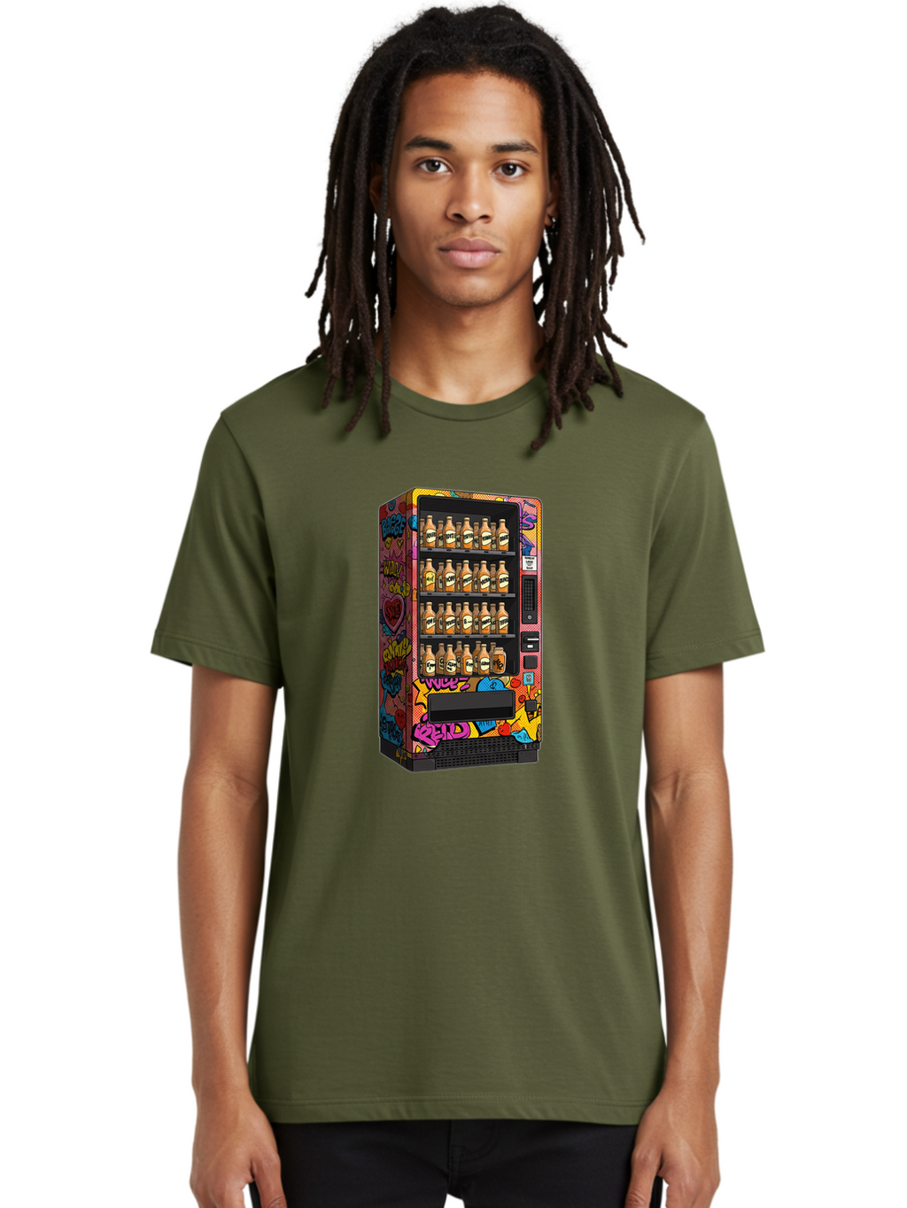 Vending-Machine-Graffiti Men'S Graphic Tee, 100% Cotton, Comfortable Casual Summer Wear, Machine Washable, Vintage Camera, Old Camera, Antique Camera, Black Camera, Classic Photography, Photography Equipment, Nostalgic Device, Film Camera, Ban909
