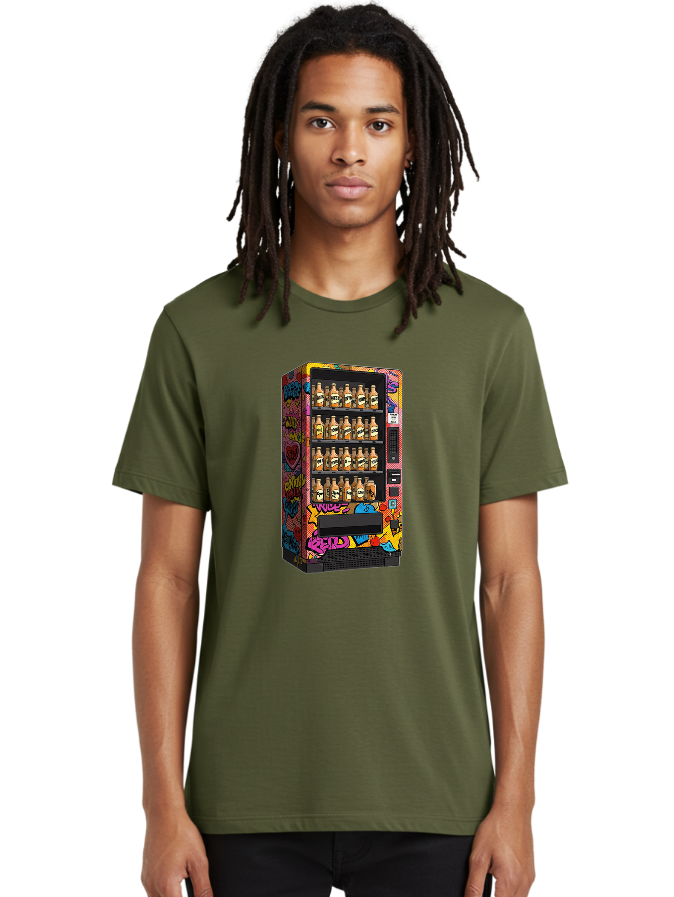 Vending-Machine-Graffiti Men'S Graphic Tee, 100% Cotton, Comfortable Casual Summer Wear, Machine Washable, Vintage Camera, Old Camera, Antique Camera, Black Camera, Classic Photography, Photography Equipment, Nostalgic Device, Film Camera, Ban909