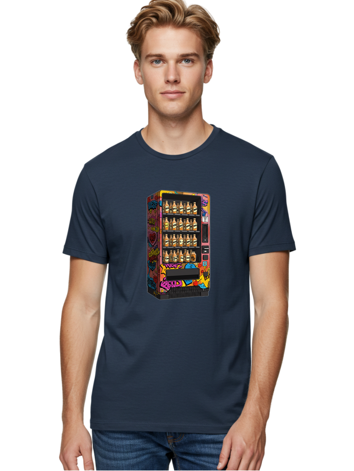 Vending-Machine-Graffiti Men'S Graphic Tee, 100% Cotton, Comfortable Casual Summer Wear, Machine Washable, Vintage Camera, Old Camera, Antique Camera, Black Camera, Classic Photography, Photography Equipment, Nostalgic Device, Film Camera, Ban909