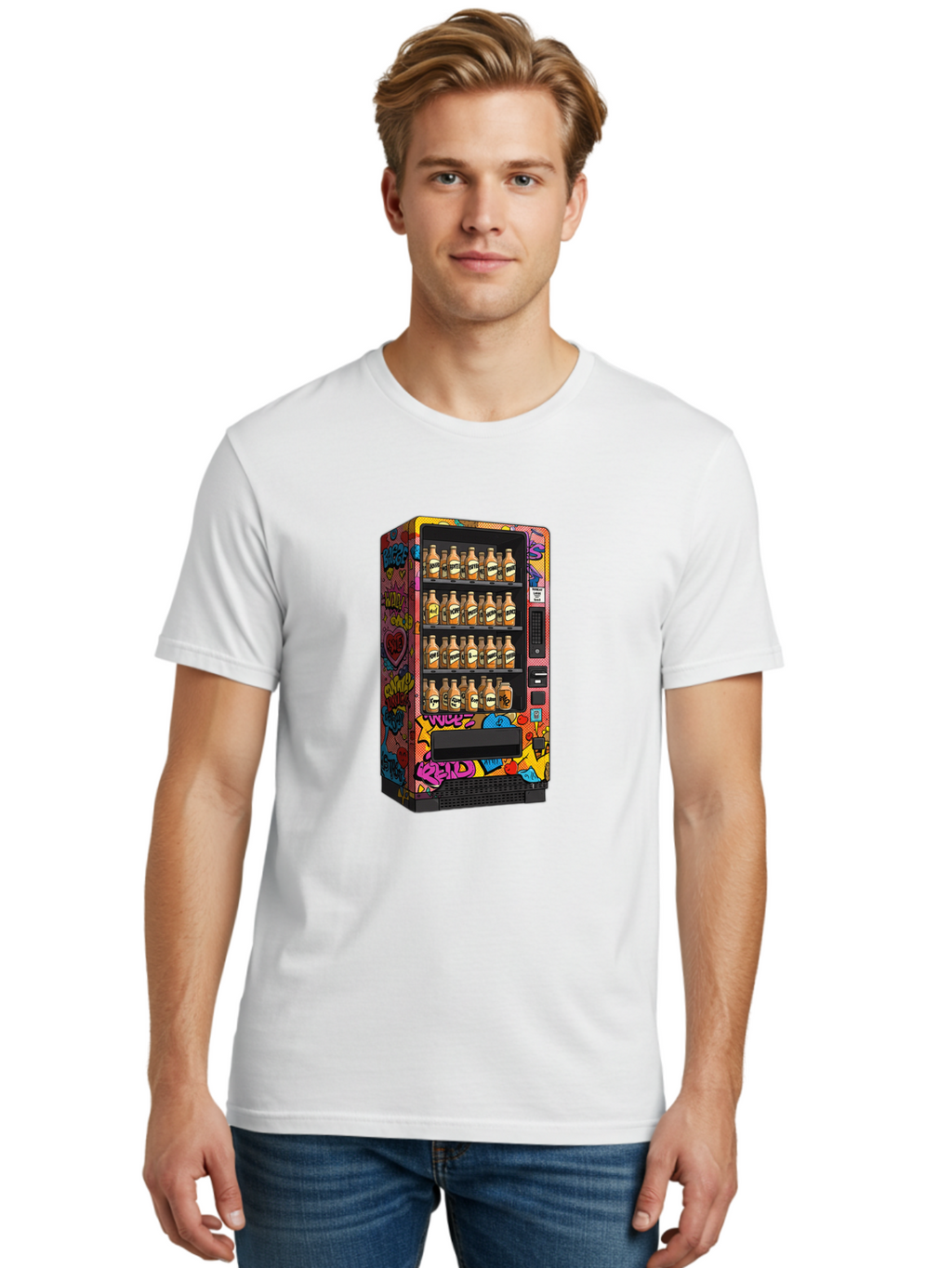 Vending-Machine-Graffiti Men'S Graphic Tee, 100% Cotton, Comfortable Casual Summer Wear, Machine Washable, Vintage Camera, Old Camera, Antique Camera, Black Camera, Classic Photography, Photography Equipment, Nostalgic Device, Film Camera, Ban909