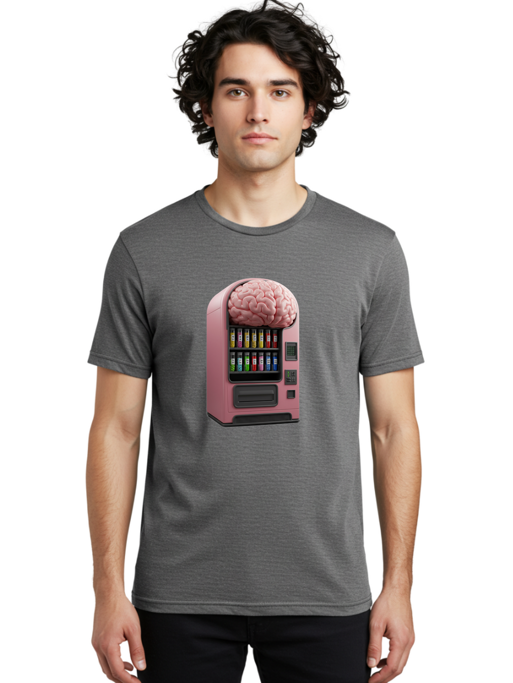 Vending-Machine-With-Brain Men'S Graphic Tee, 100% Cotton, Comfortable Casual Summer Wear, Machine Washable, Vintage Camera, Old Camera, Antique Camera, Black Camera, Classic Photography, Photography Equipment, Nostalgic Device, Film Camera, Ban910