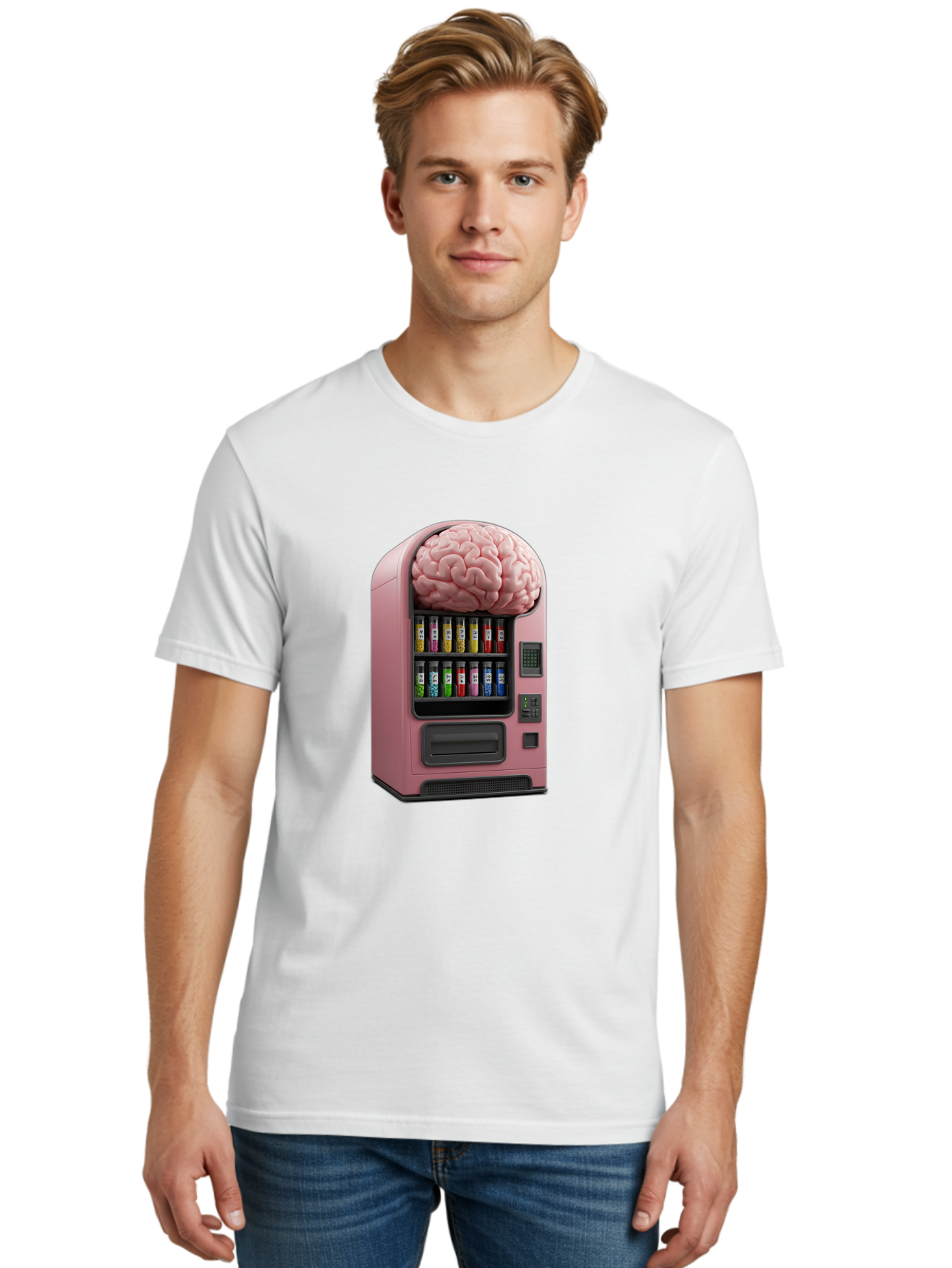 Vending-Machine-With-Brain Men'S Graphic Tee, 100% Cotton, Comfortable Casual Summer Wear, Machine Washable, Vintage Camera, Old Camera, Antique Camera, Black Camera, Classic Photography, Photography Equipment, Nostalgic Device, Film Camera, Ban910