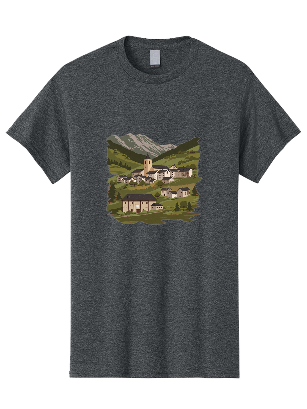 Village-Scene Men'S Graphic Tee, 100% Cotton, Comfortable Casual Summer Wear, Machine Washable, Vintage Camera, Old Camera, Antique Camera, Black Camera, Classic Photography, Photography Equipment, Nostalgic Device, Film Camera, Camera Art Ban913