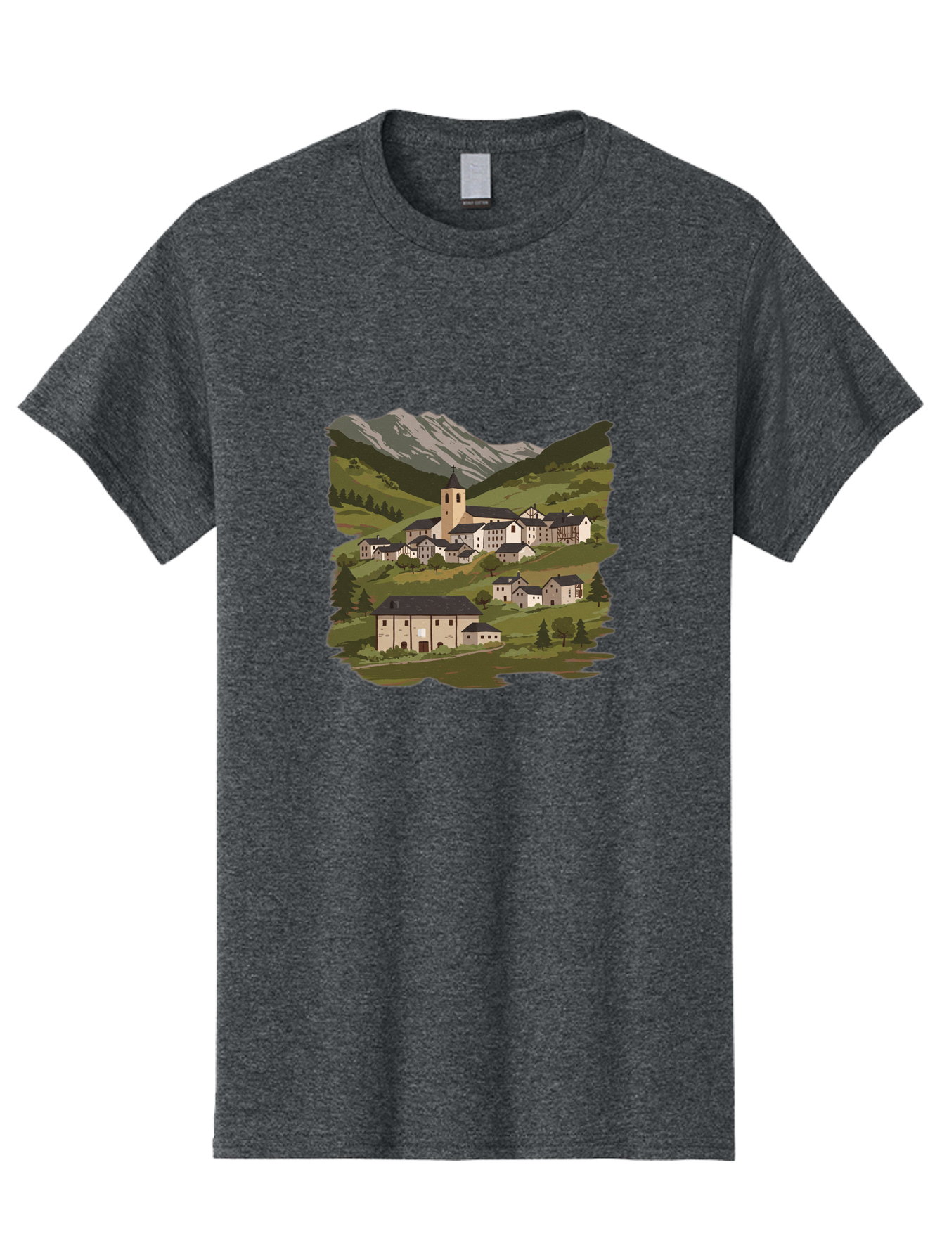 Village-Scene Men'S Graphic Tee, 100% Cotton, Comfortable Casual Summer Wear, Machine Washable, Vintage Camera, Old Camera, Antique Camera, Black Camera, Classic Photography, Photography Equipment, Nostalgic Device, Film Camera, Camera Art Ban913