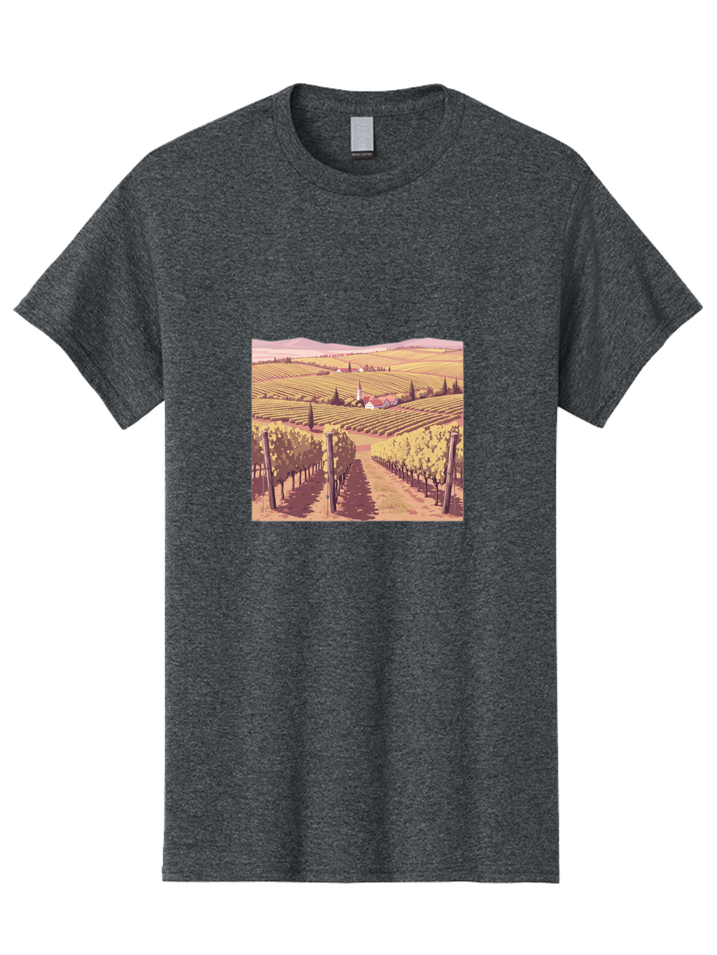 Vineyard-Landscape Men'S Graphic Tee, 100% Cotton, Comfortable Casual Summer Wear, Machine Washable, Vintage Camera, Old Camera, Antique Camera, Black Camera, Classic Photography, Photography Equipment, Nostalgic Device, Film Camera, Ban914